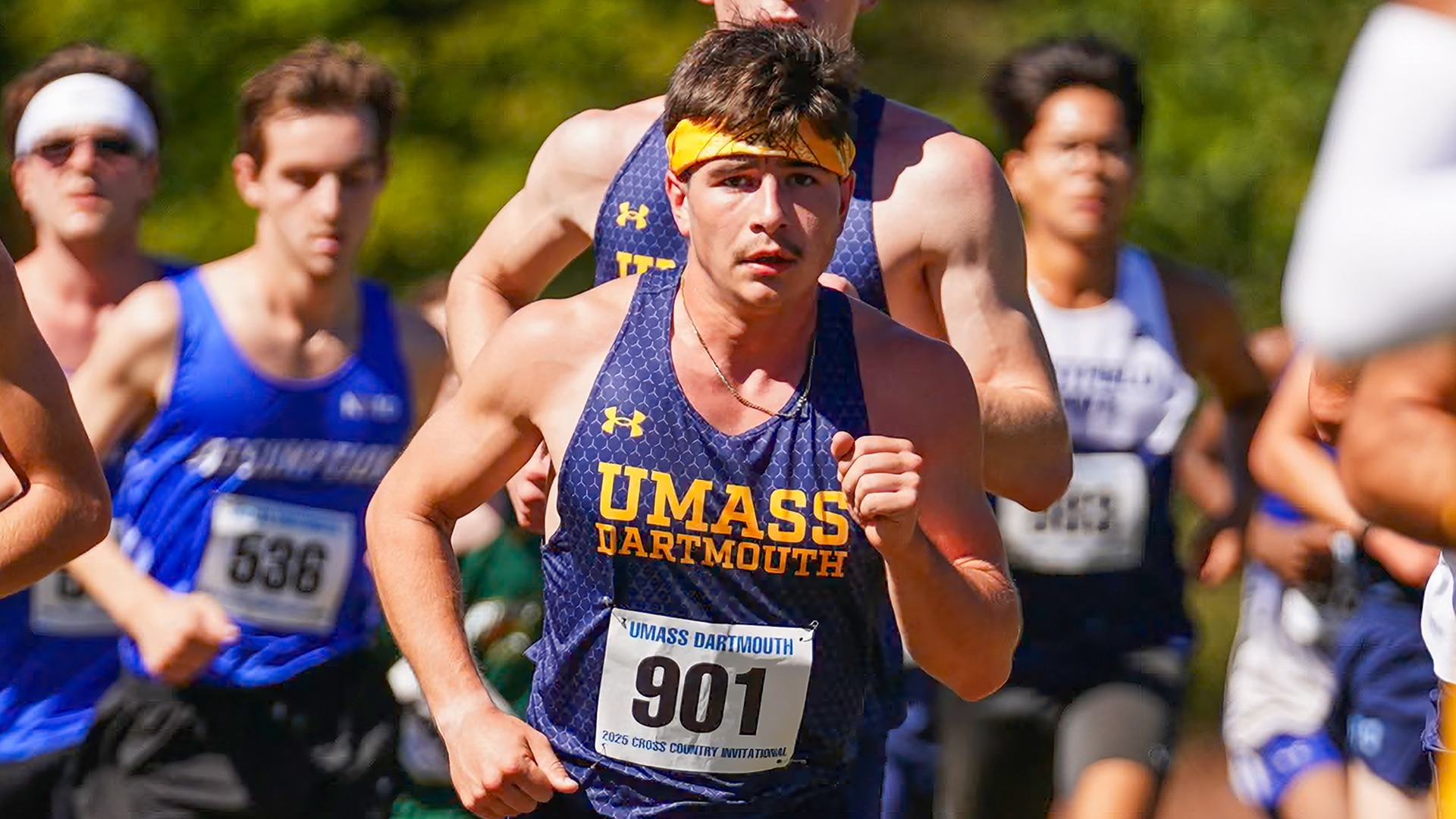 Connor Bruni competes in the 2025 UMass Dartmouth Cross Country Invitational
