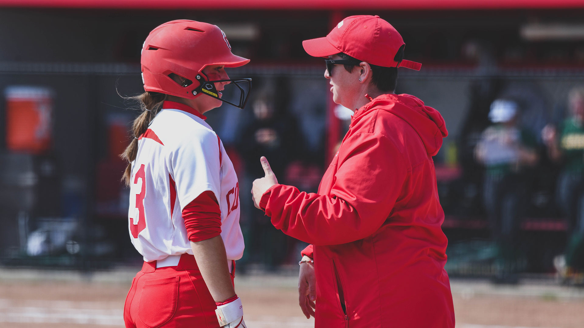 Photo of Laila Smith and softball head coach Molly O'Donnell