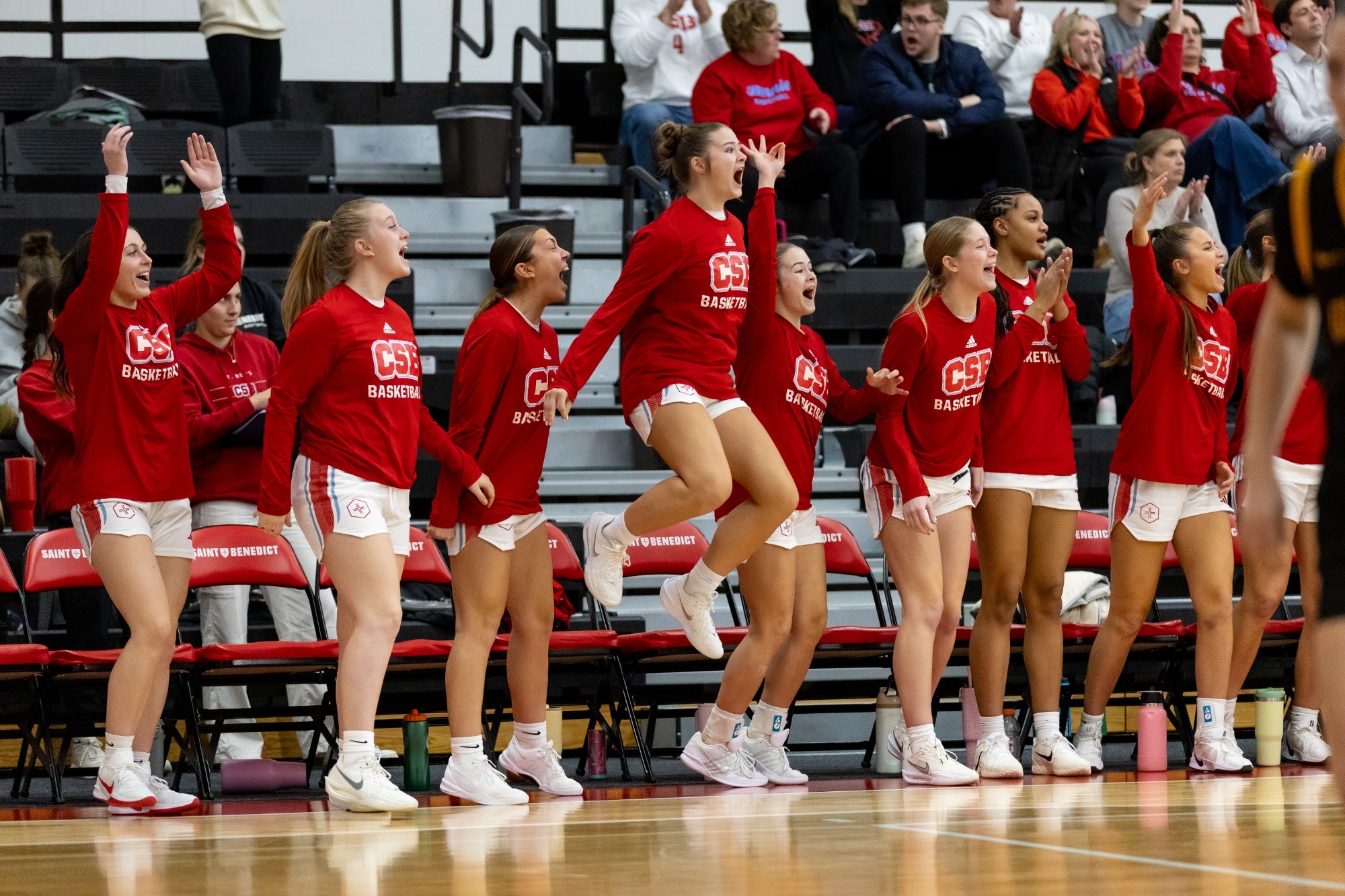 CSB Basketball Team shot - celebration 