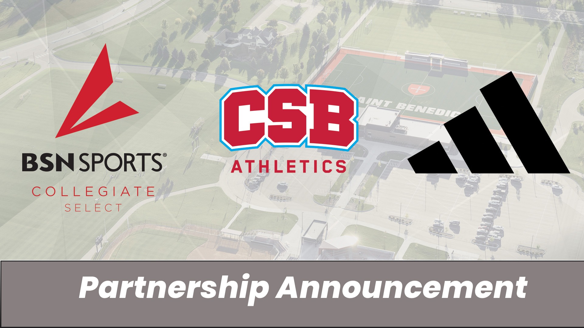 BSN Sports - adidas - CSB Athletics partnership graphic - 2025