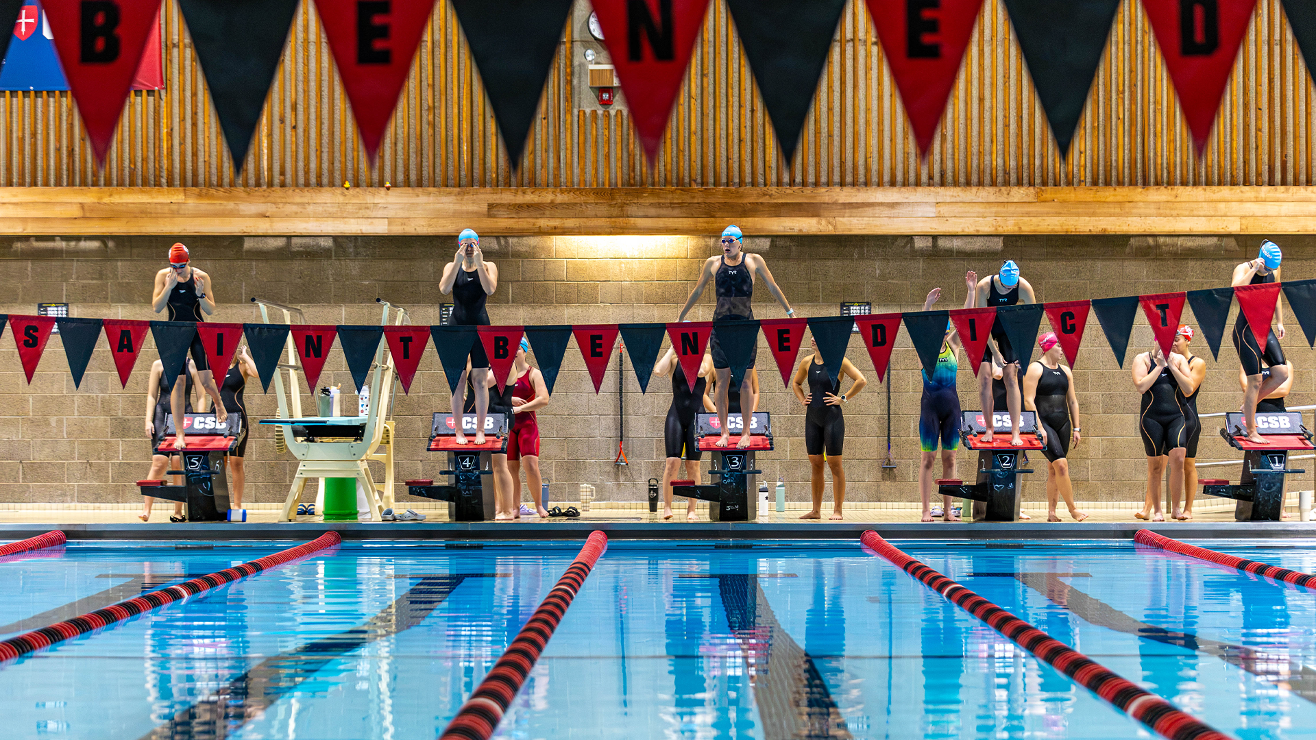 Bennies getting ready on the blocks at practice Oct. 9, 2026