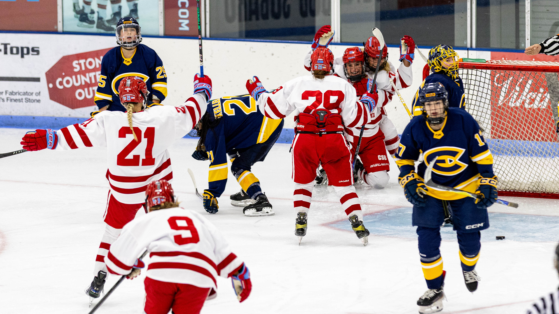 Greer Hardacre scores her first collegiate goal Oct. 30, 2026 against No. 14 UW-Eau Claire