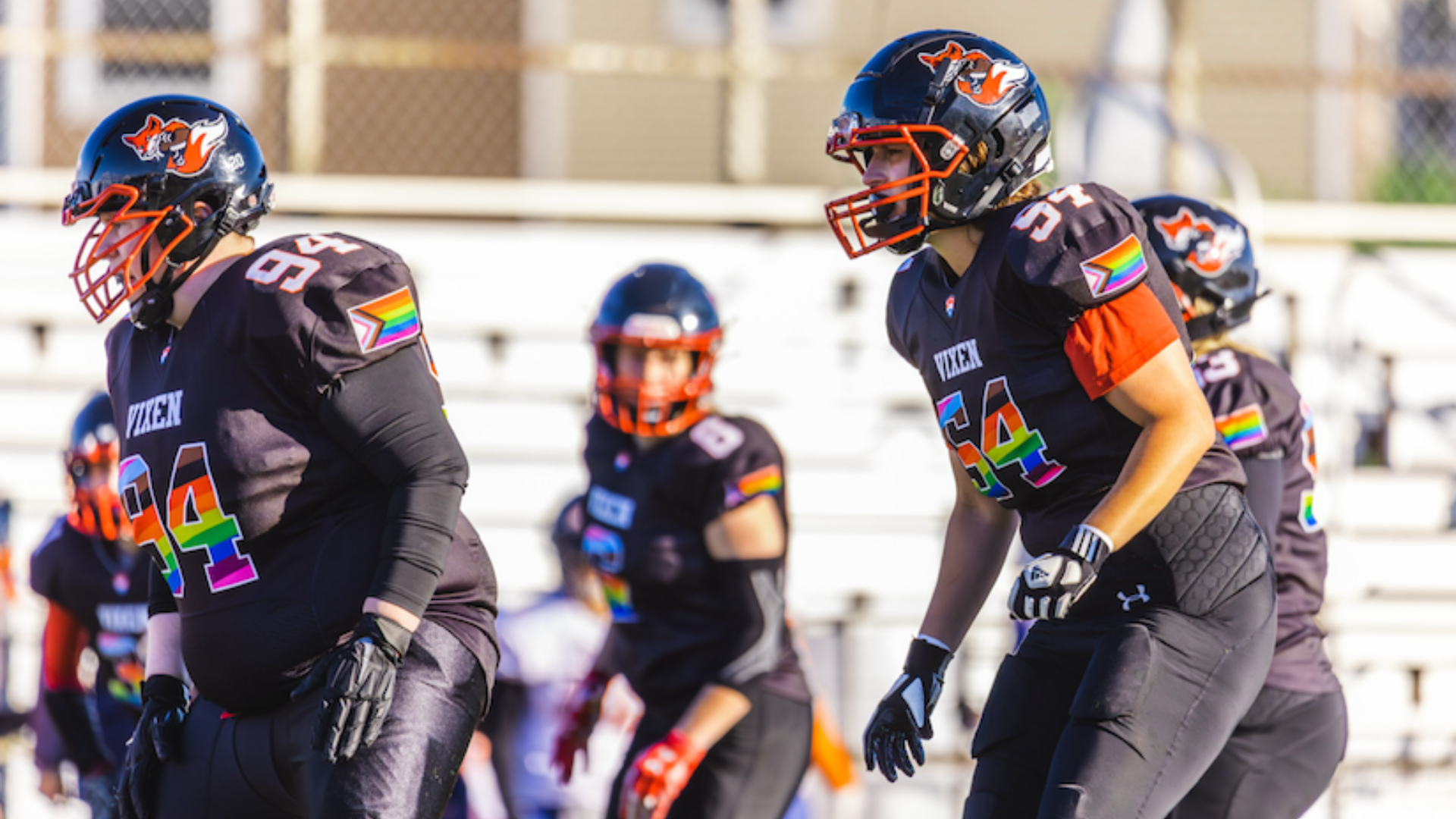 An image of players on the Minnesota Vixen flag football team