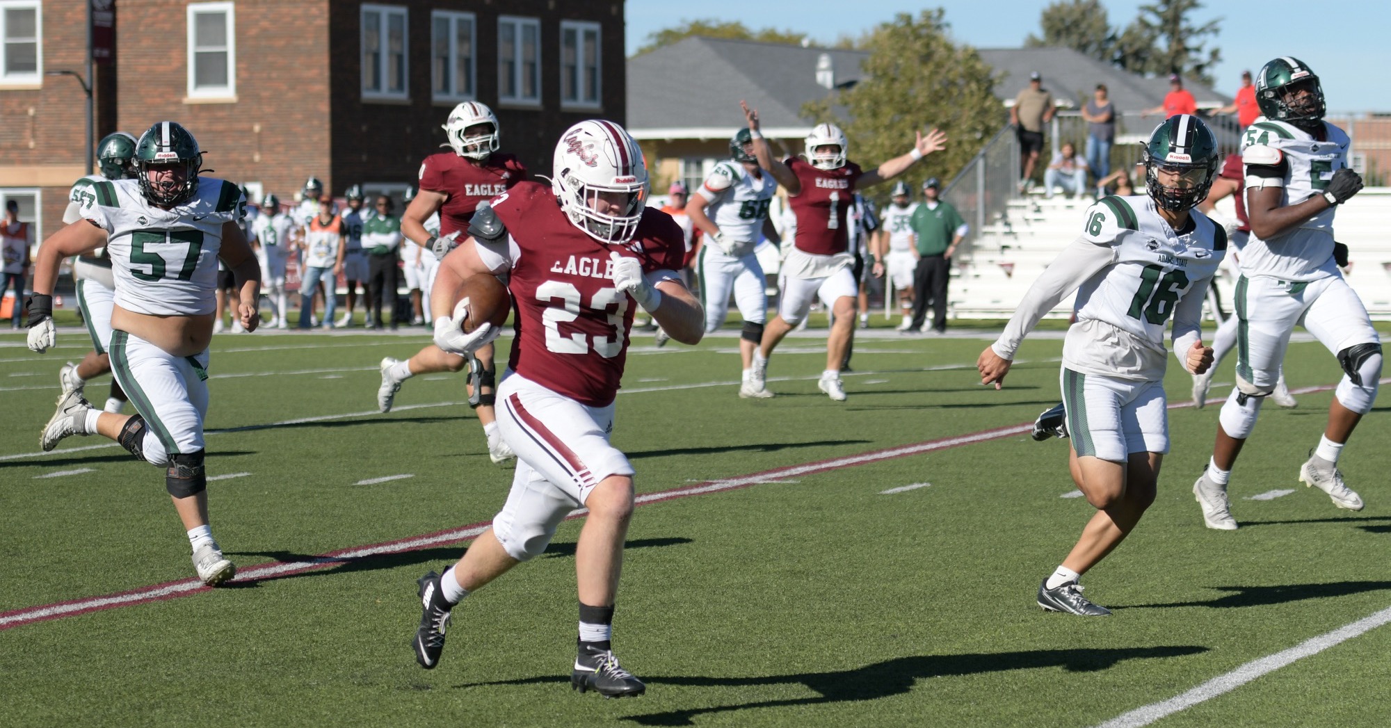 Liam Blaser returns an INT for a TD vs. Adams State