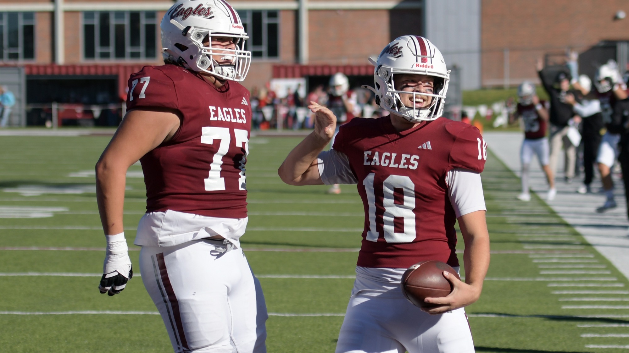 DeAndre Berry plus Wyatt Sprague celebrating a touchdown