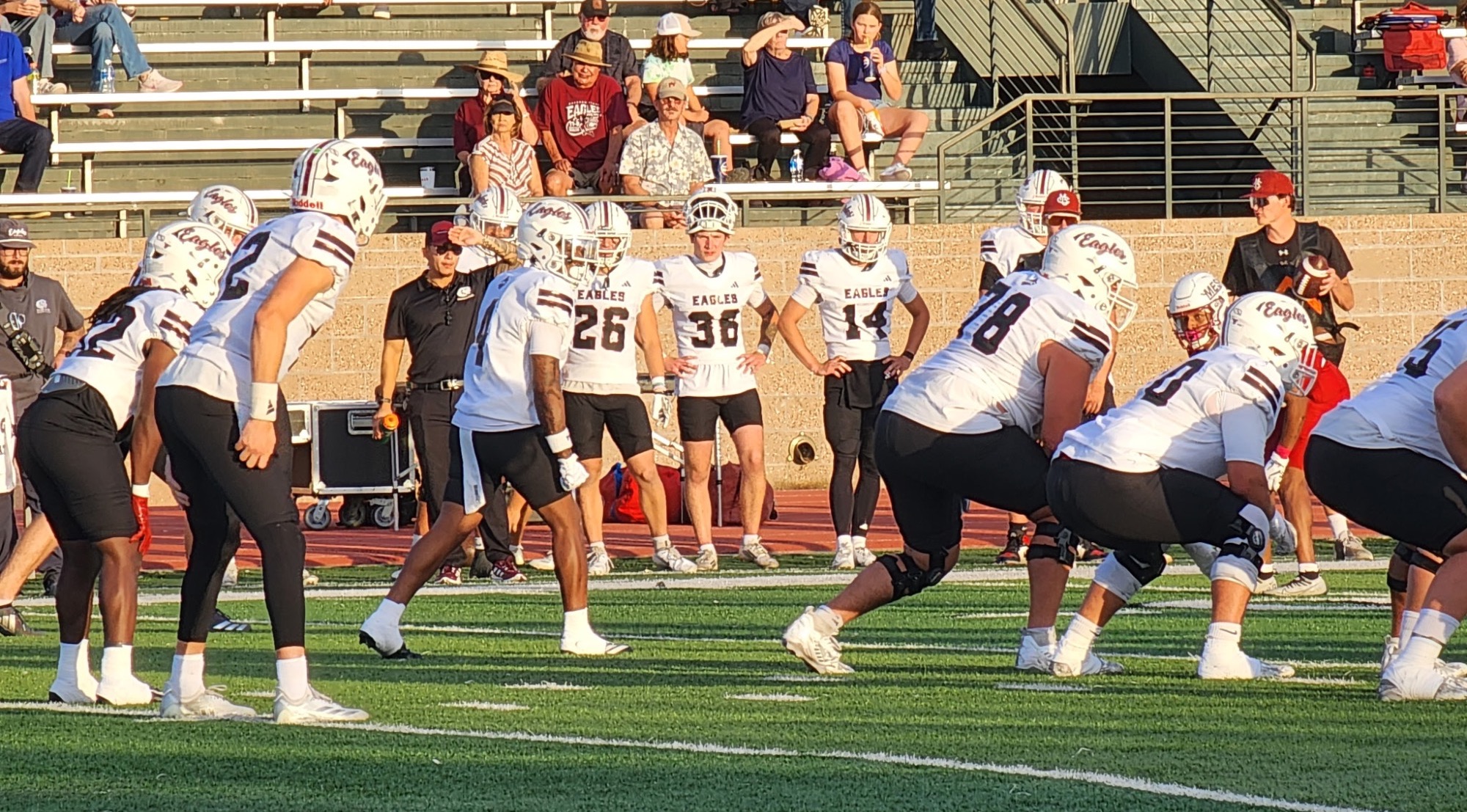 Football offense lined up vs. CMU