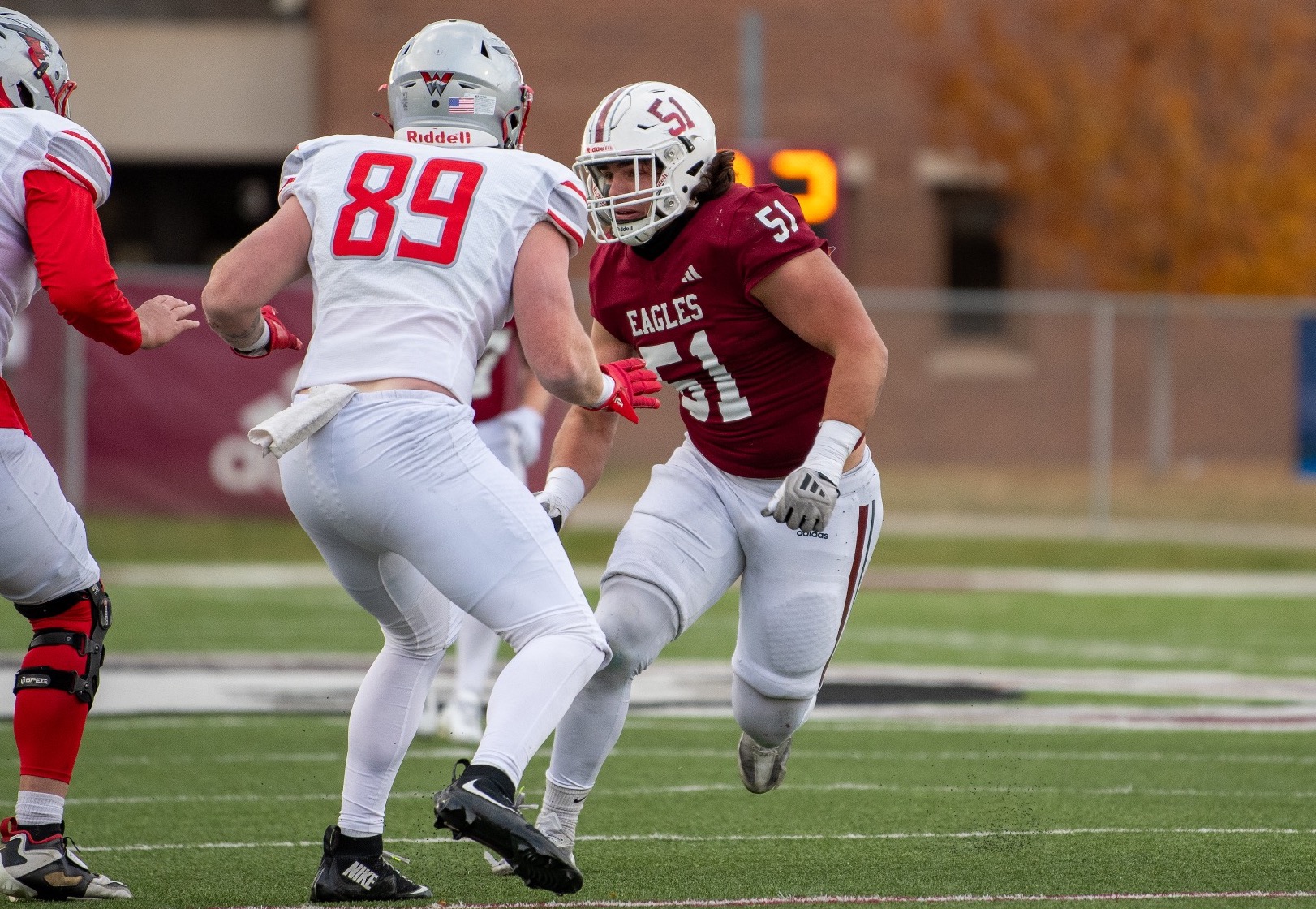 William Stemler rushing the passer vs. Western Colorado