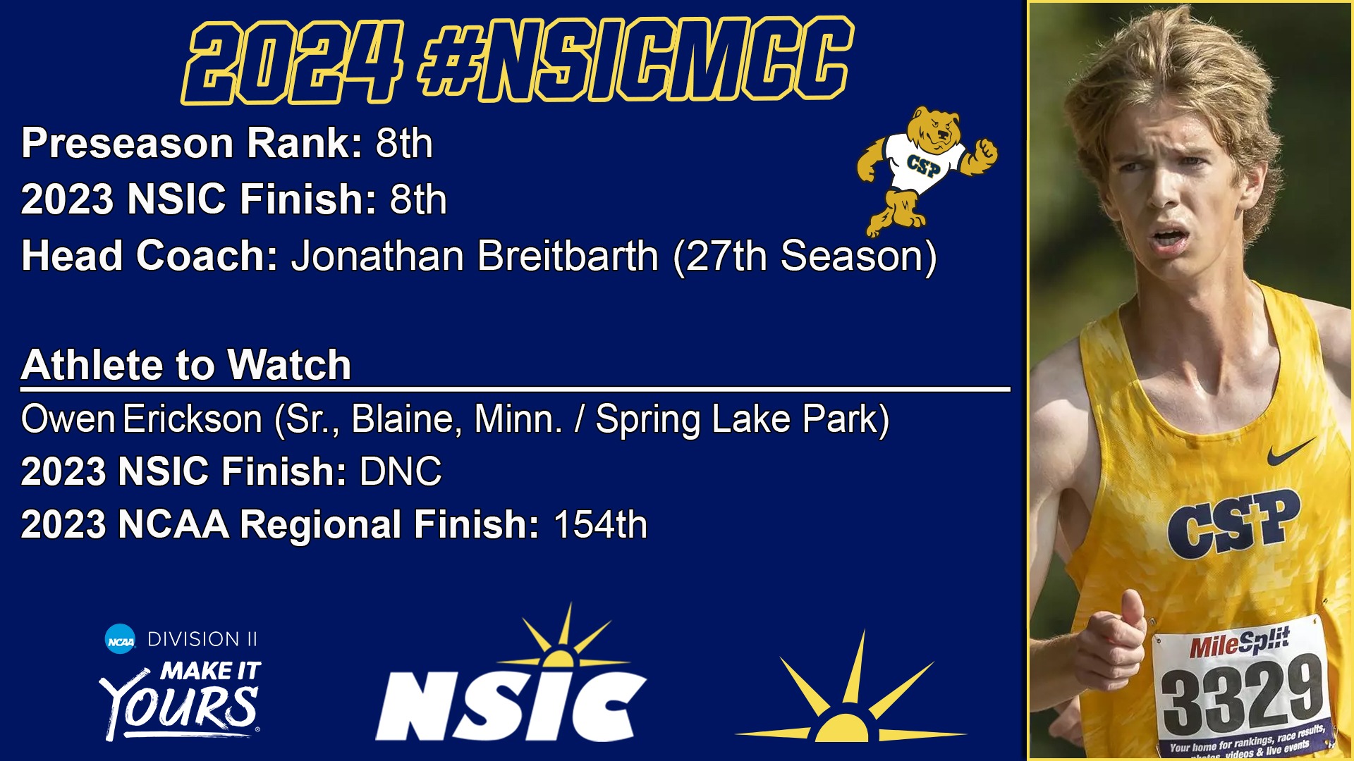NSIC Men's Cross Country Preseason Graphic 2024
