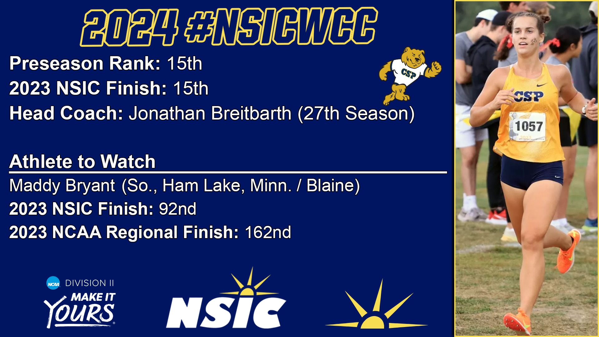 NSIC Women's Cross Country Preseason Poll Graphic