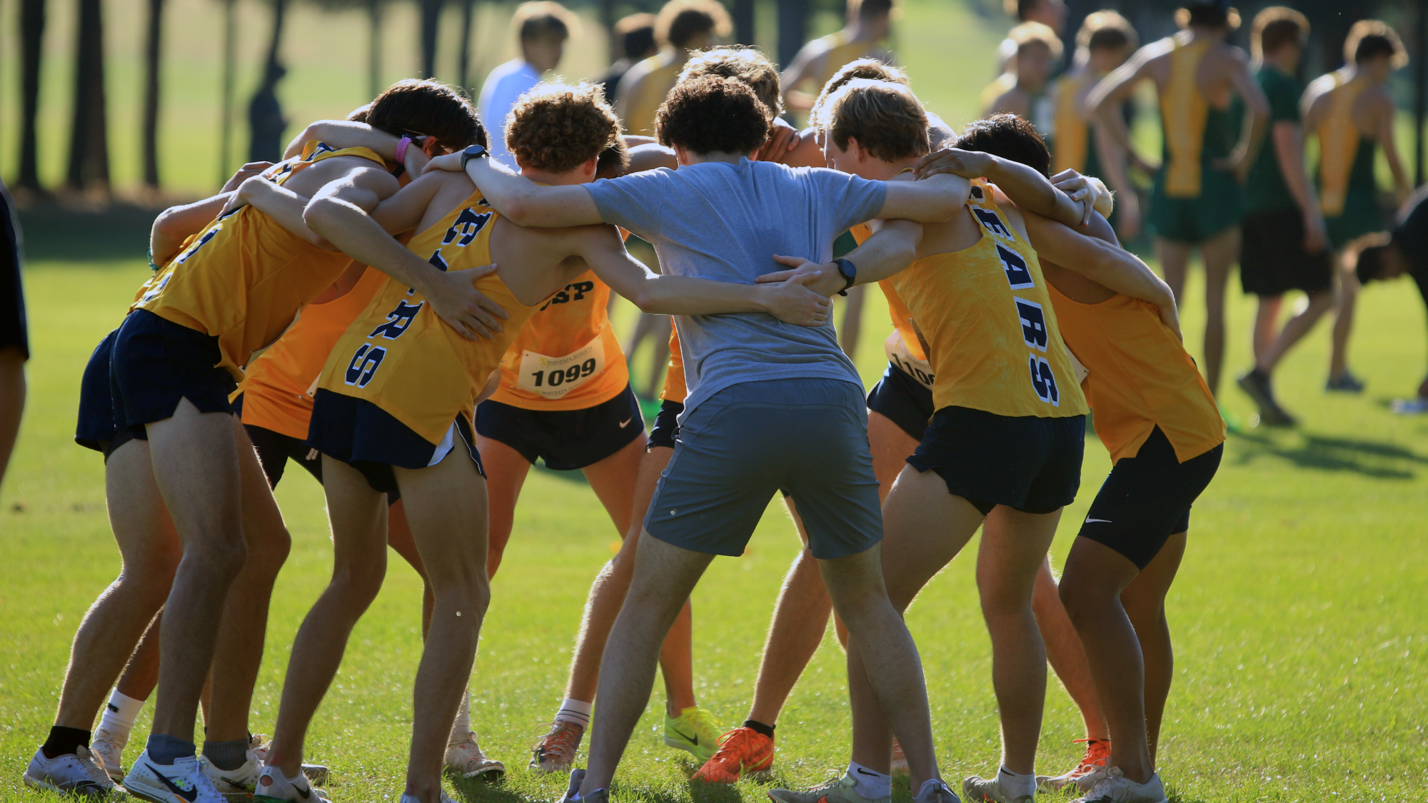 2025 men's cross country team photo Blugold Invite