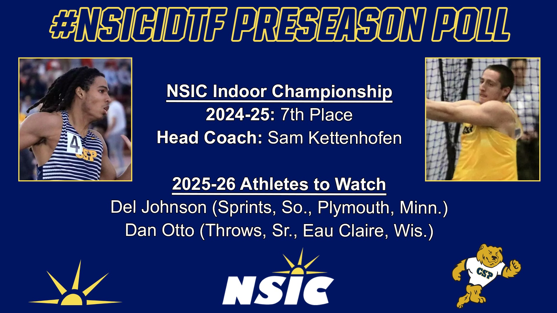 2025-26 indoor men's track and field preseason poll graphic