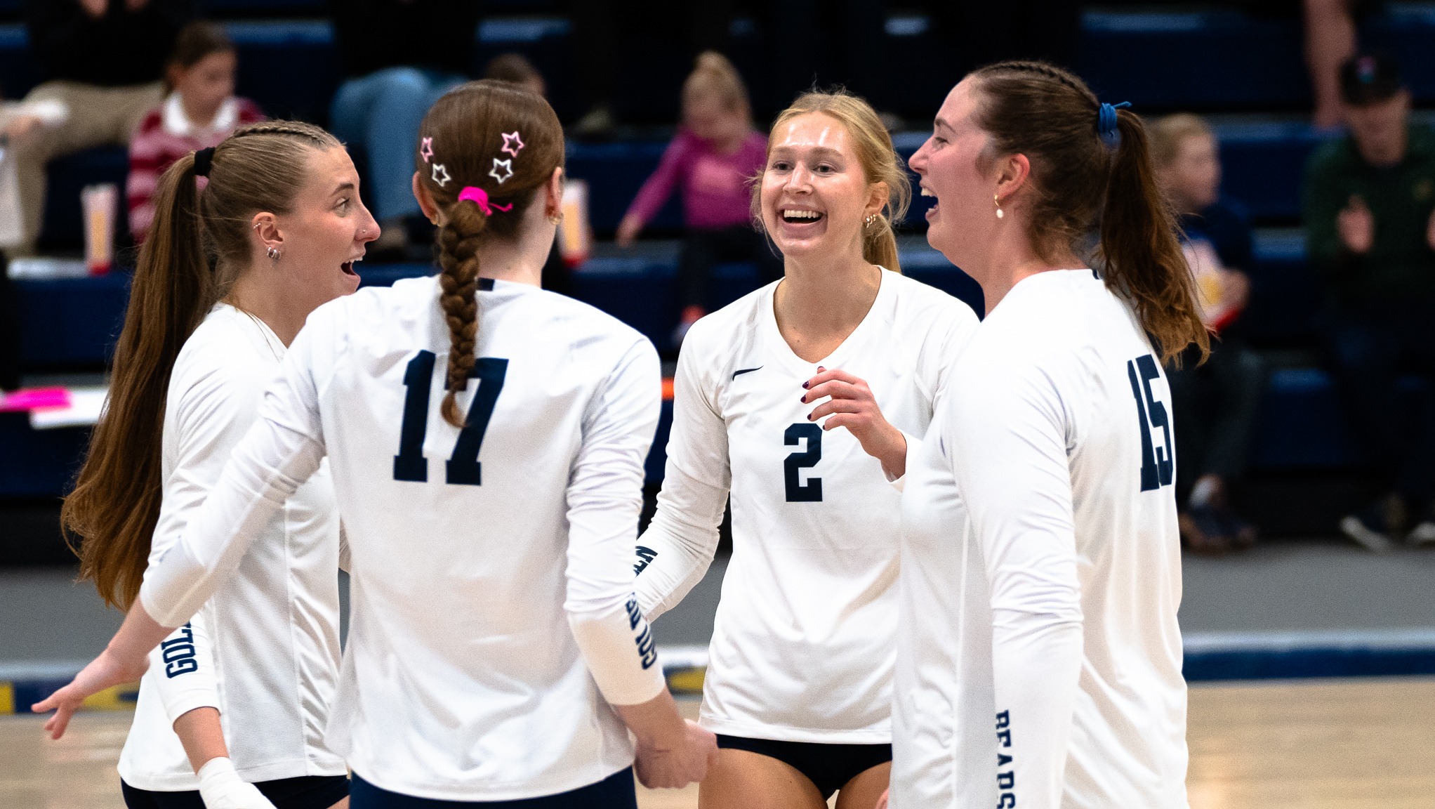 Volleyball team huddle vs Minnesota Duluth 2026