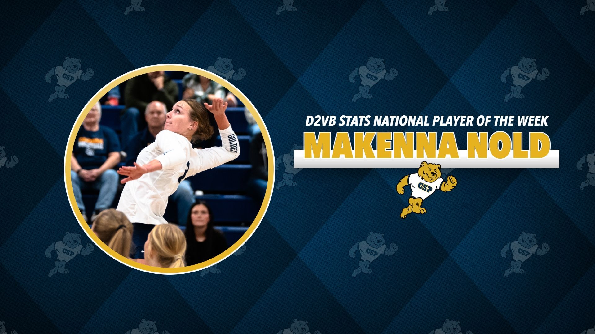 Makenna Nold D2VB Player of the Week 10-26