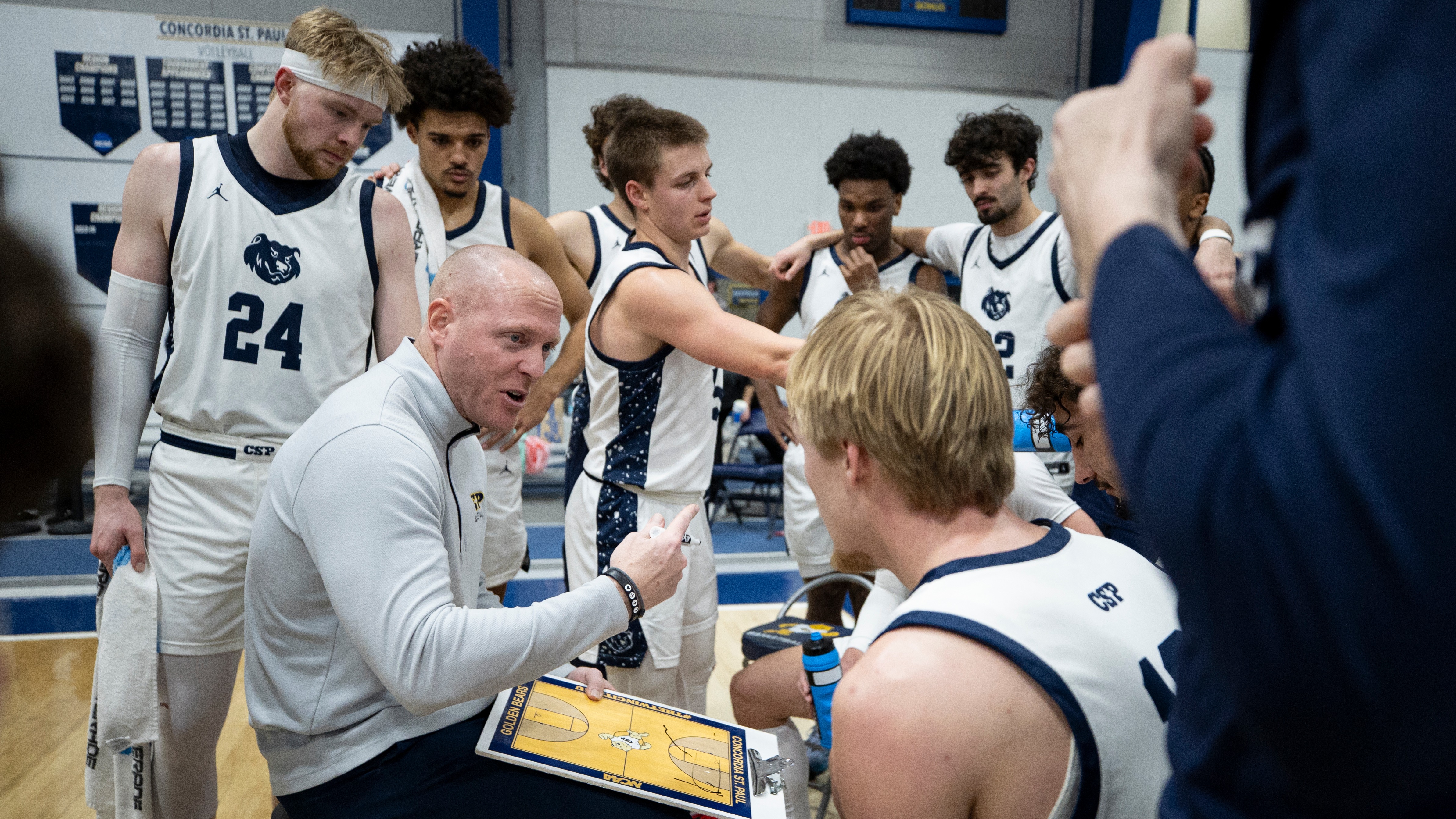 SAINT PAUL, MN - FEBRUARY 5: mens basketball match between Concordia University, Saint Paul Bears and Augustana (S.D.) at Gangelhoff Center on February 5, 2026 in Saint Paul, Minnesota.