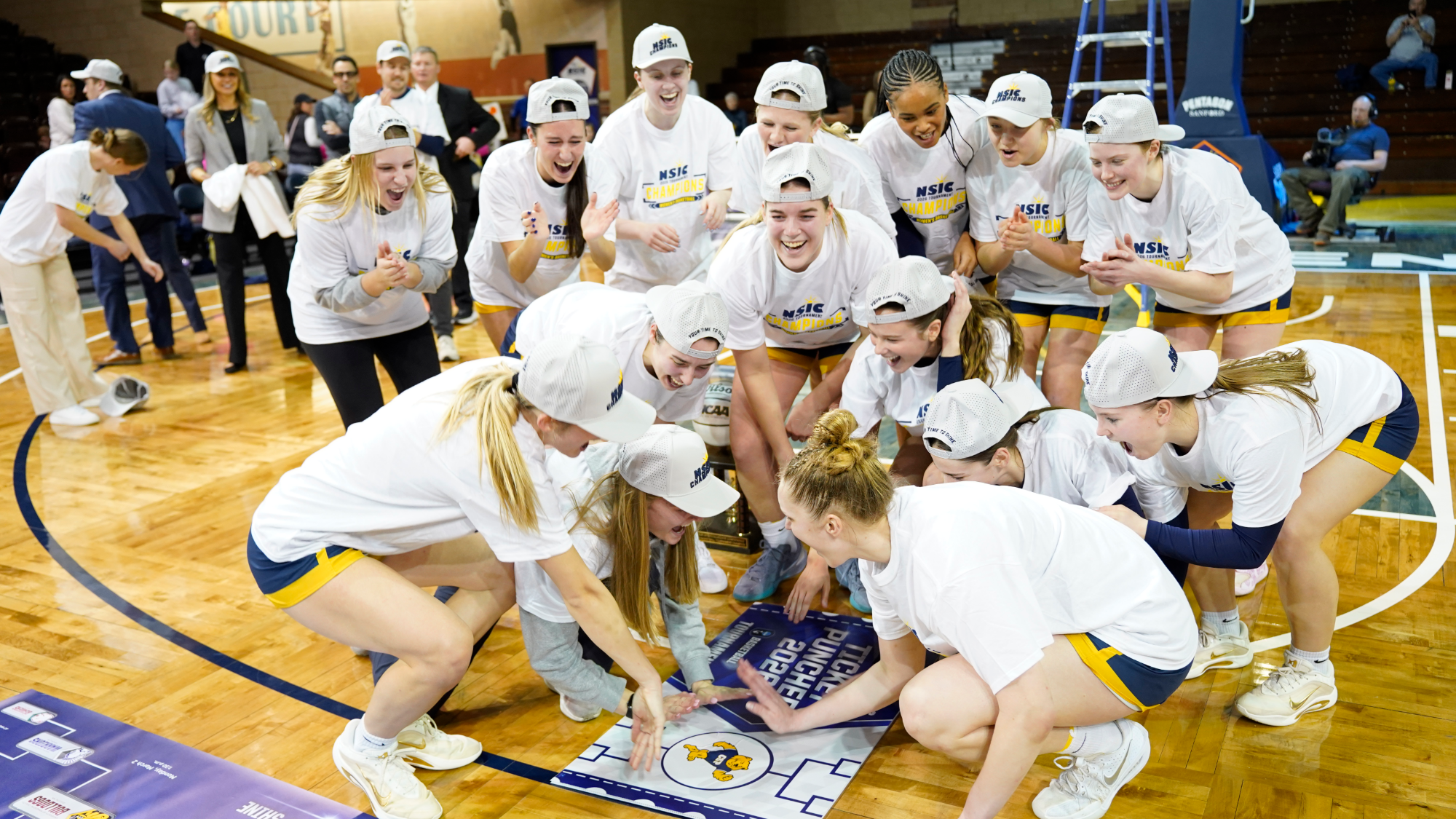 2025-26 Women's basketball NSIC Championship team photo 