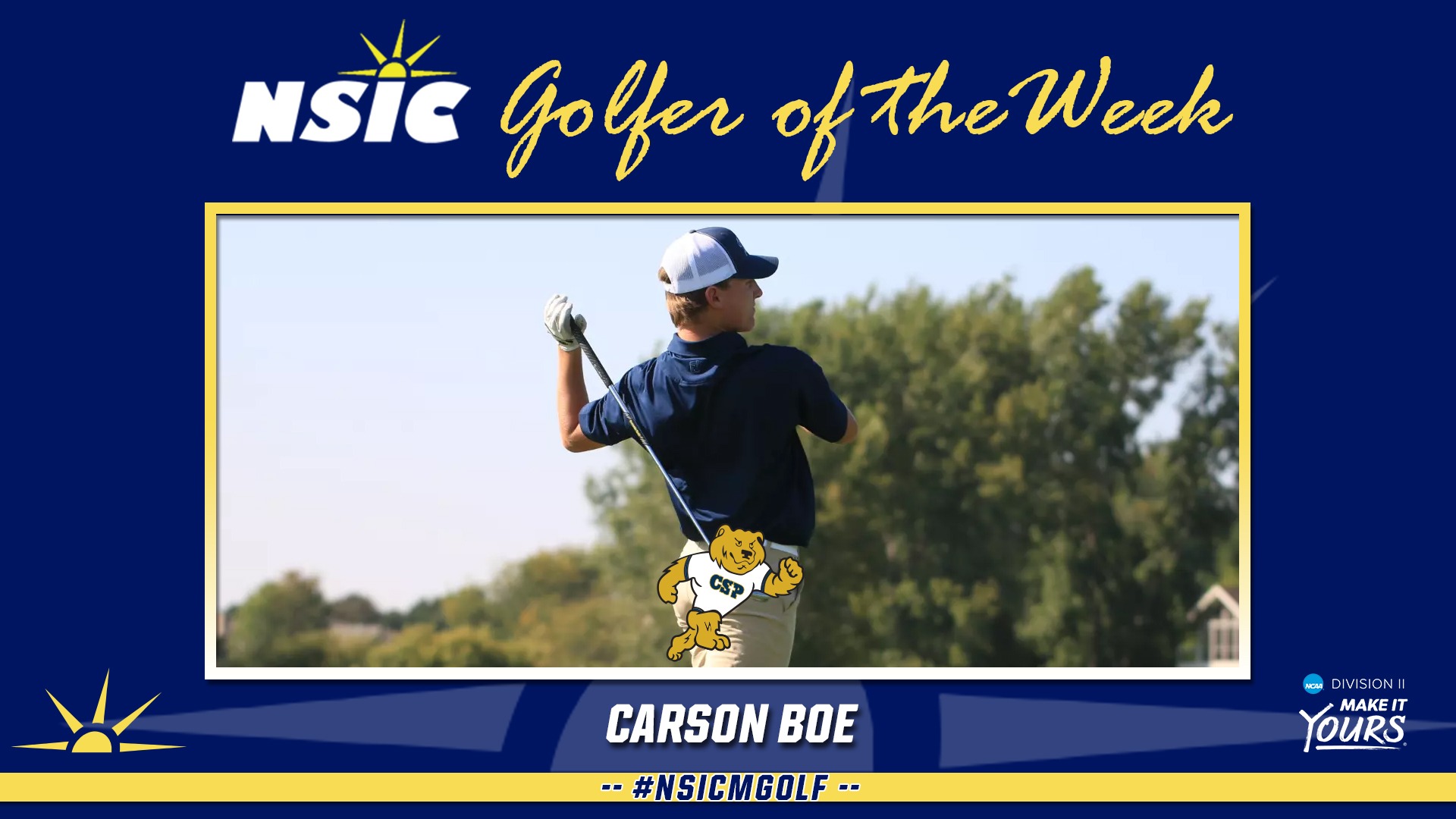 2025-26 men's golf Carson Boe POTW