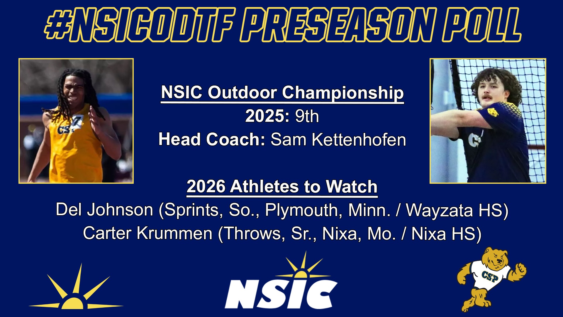 Outdoor men's track preseason poll graphic 2025-26