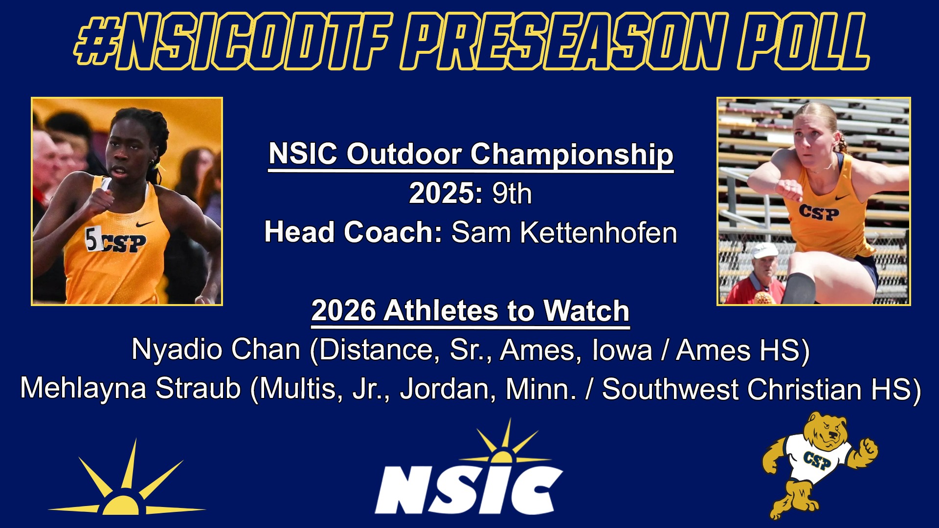 Women's outdoor track preseason poll graphic 2025-26