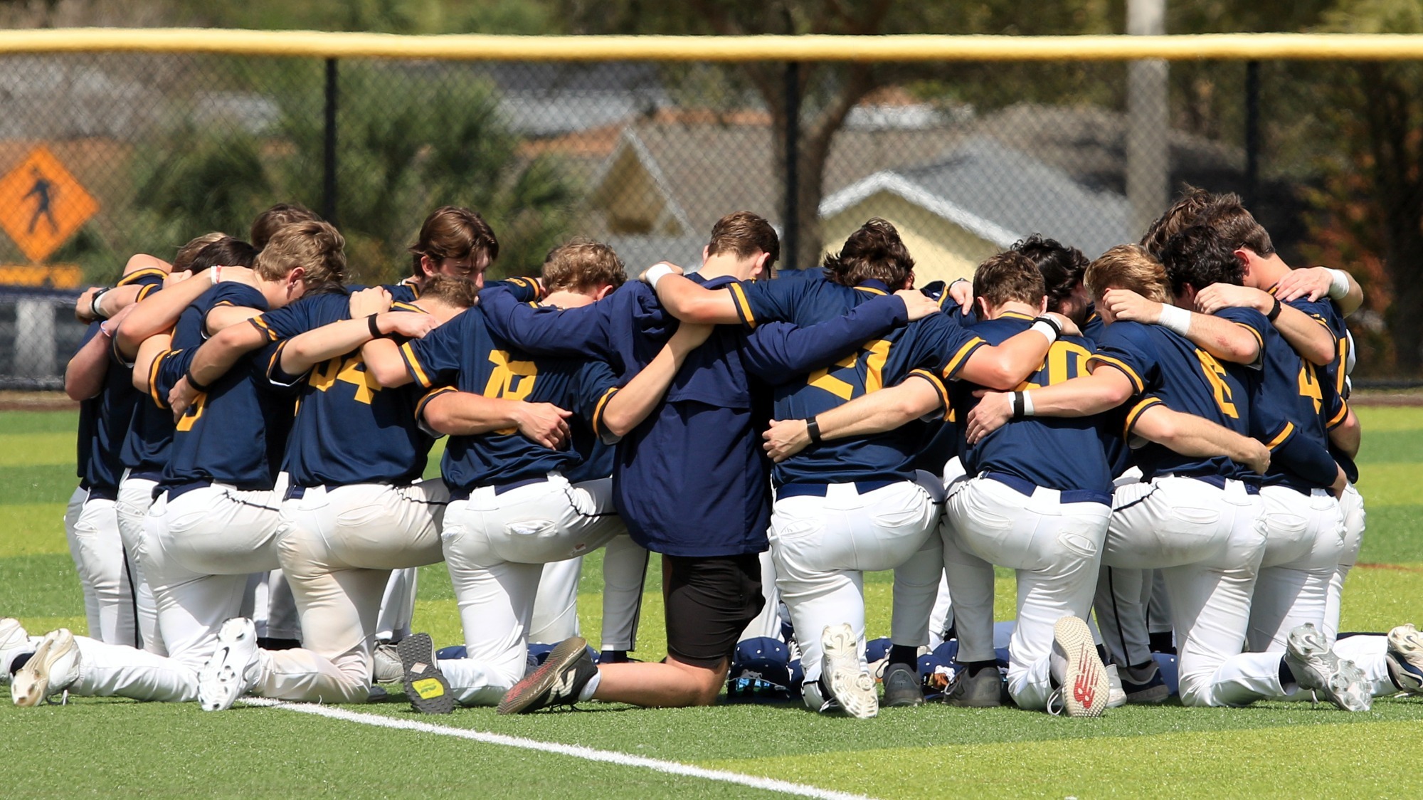 3-6-26 Baseball team vs Jamestown pregame huddle