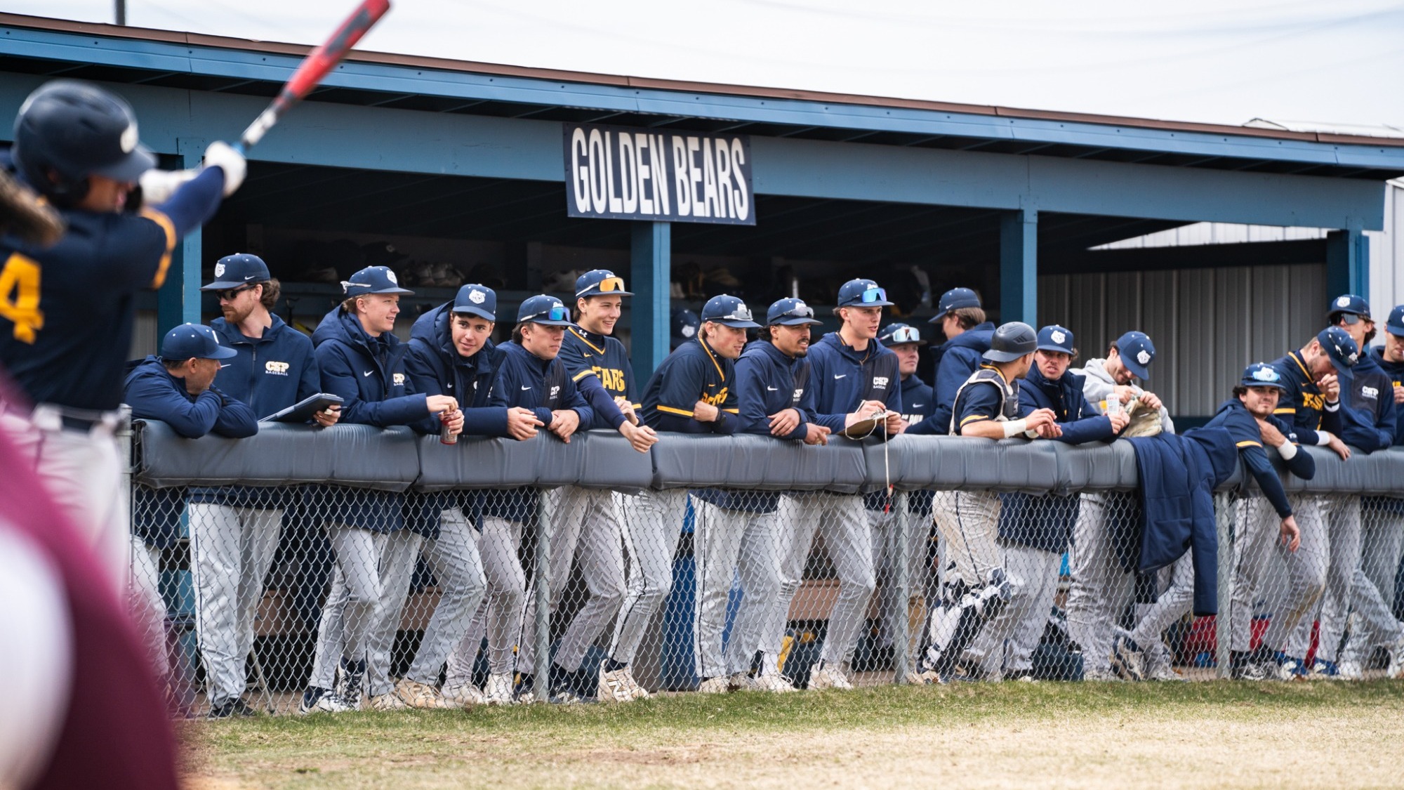 Baseball team dugout vs UMD 2026