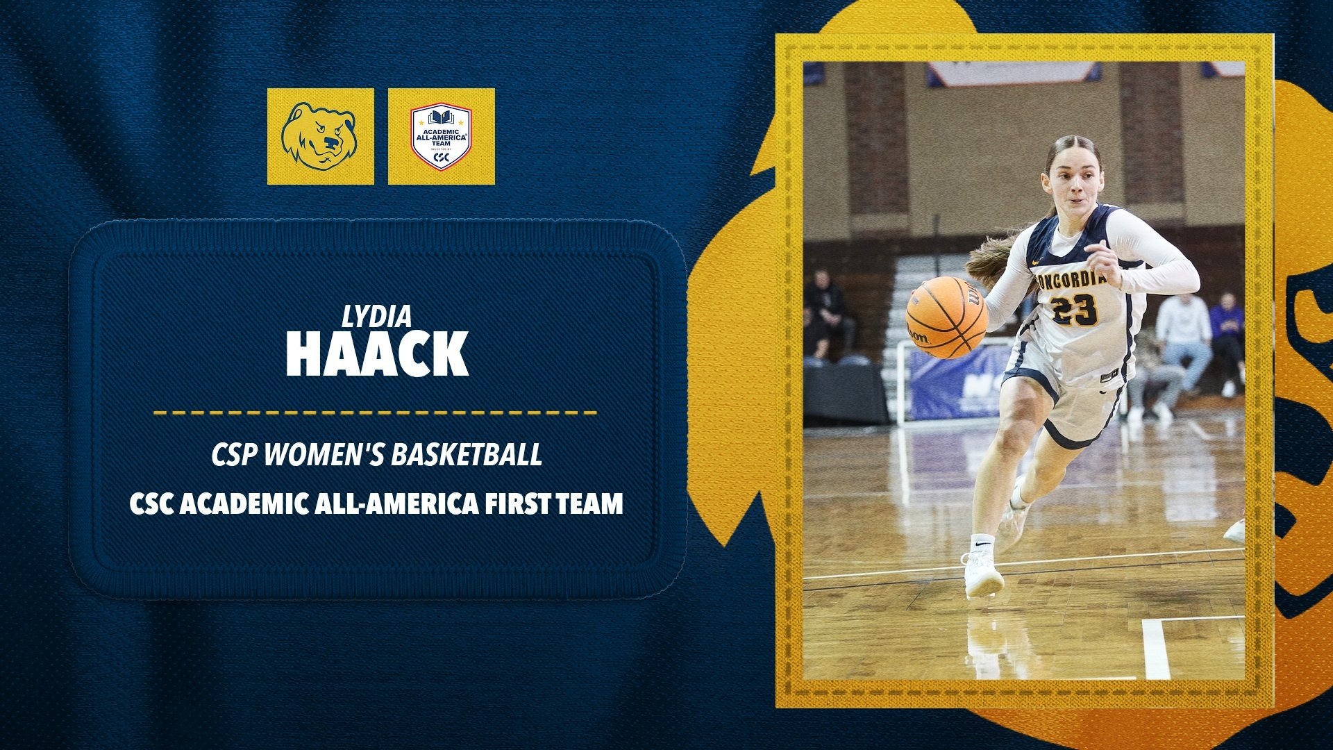 Lydia Haack CSC Academic All-America First Team graphic