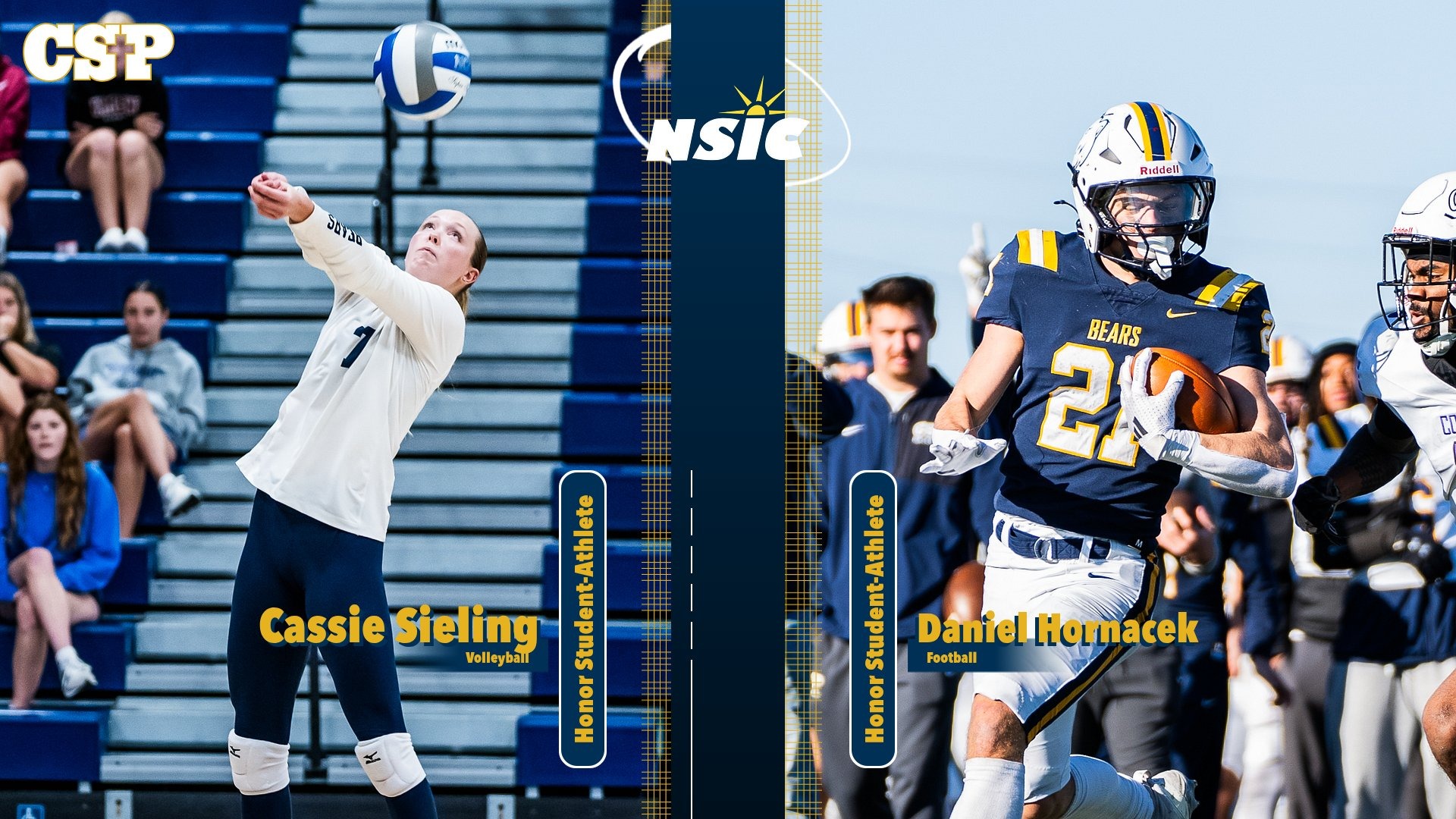 Cassie Sieling/Daniel Hornacek NSIC Honor Athlete graphic 