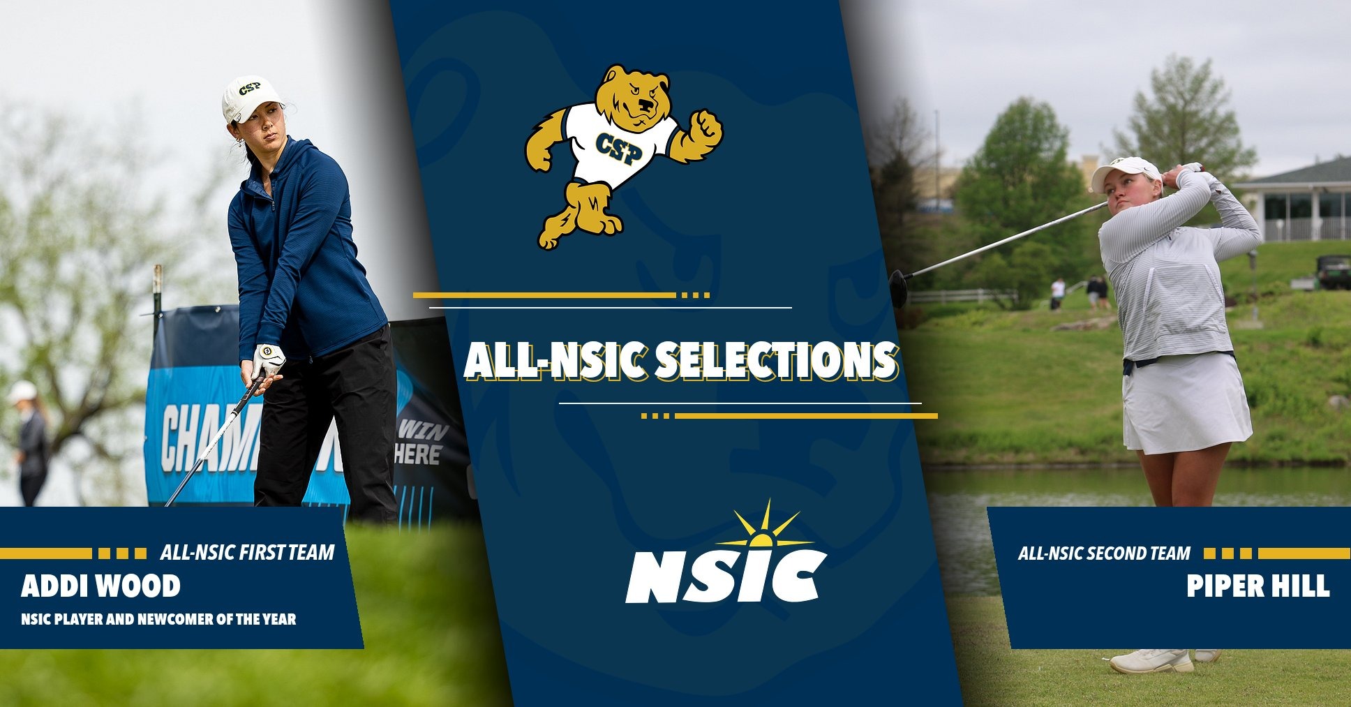 2026 women's golf All-NSIC graphic