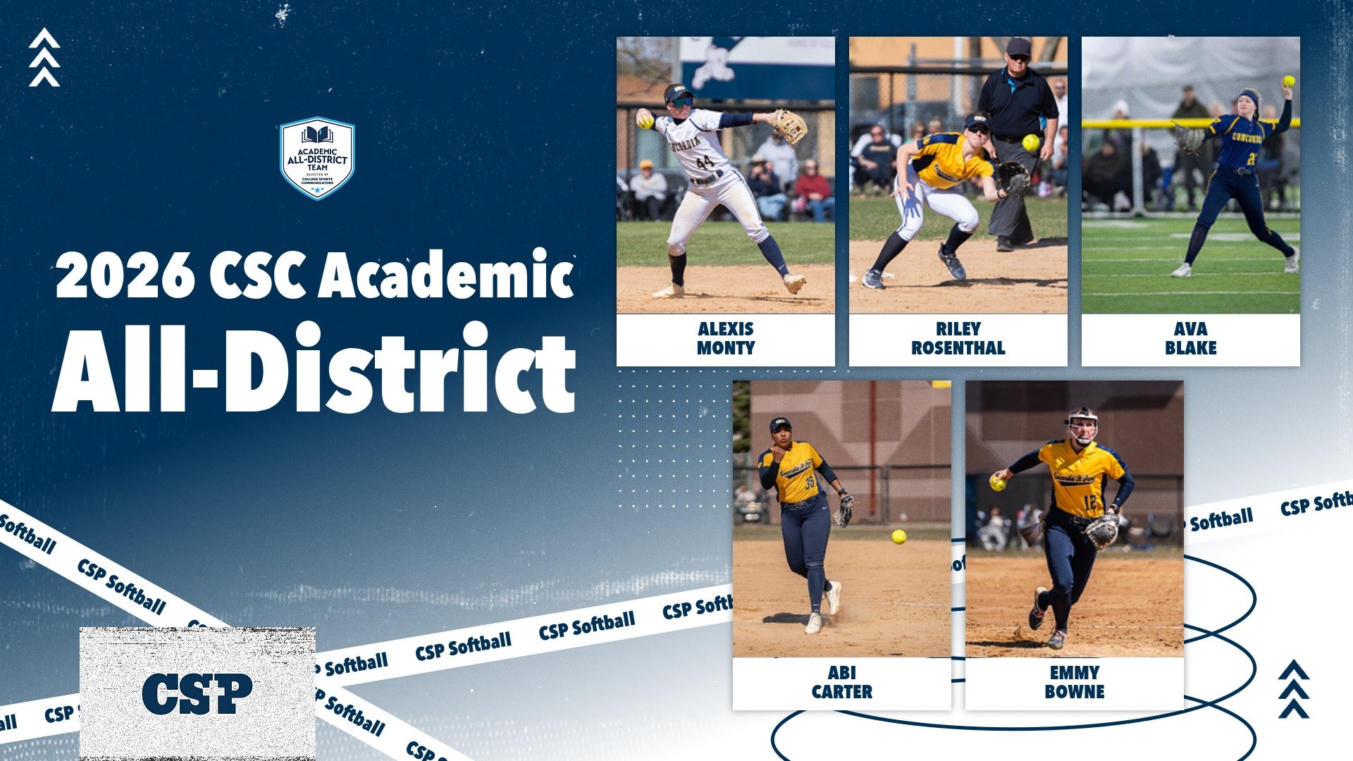 2026 softball CSC Academic All-District graphic 