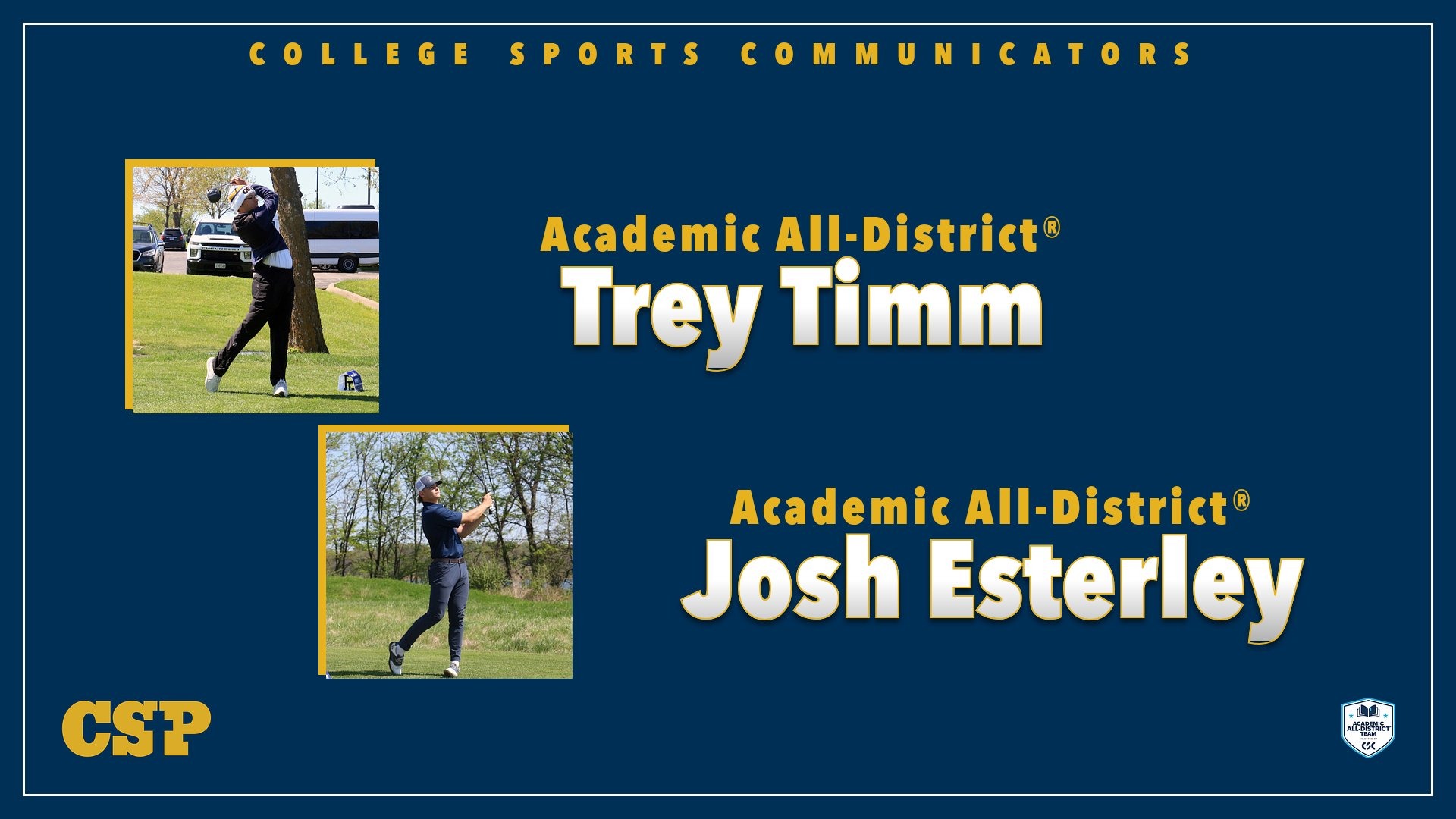 2025-26 CSC Academic All-District men's golf graphic