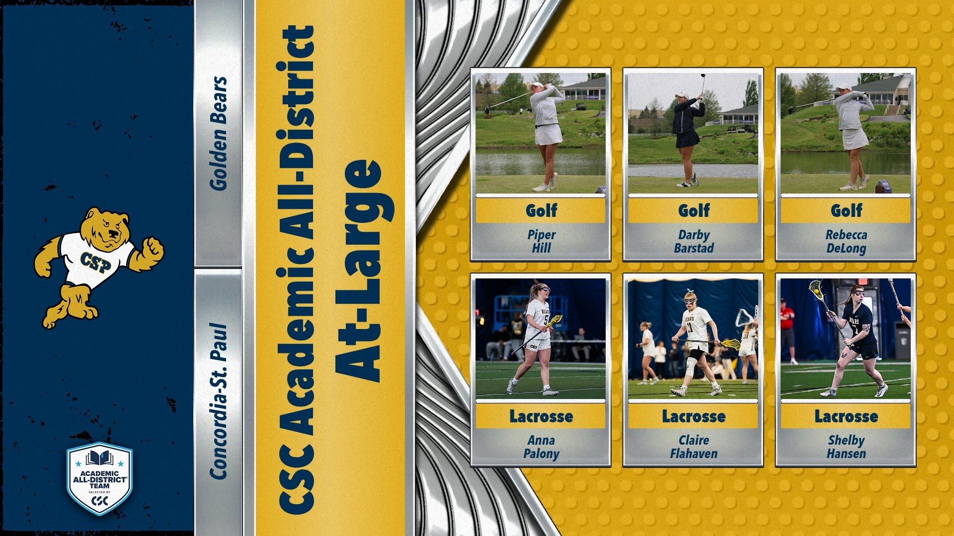2025-26 CSC Academic All-District At-Large graphic
