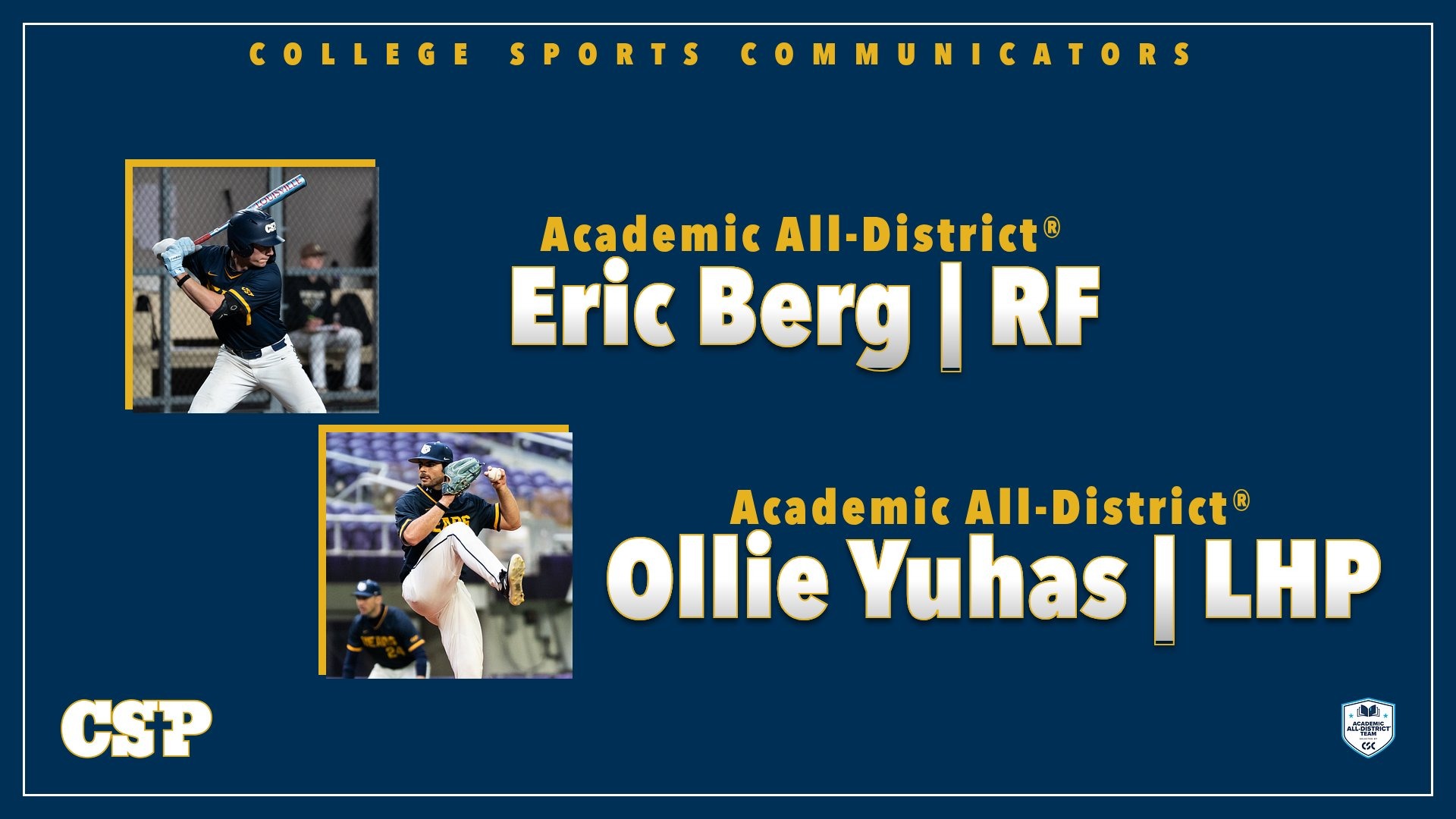 2026 CSC Academic All-District Baseball selections