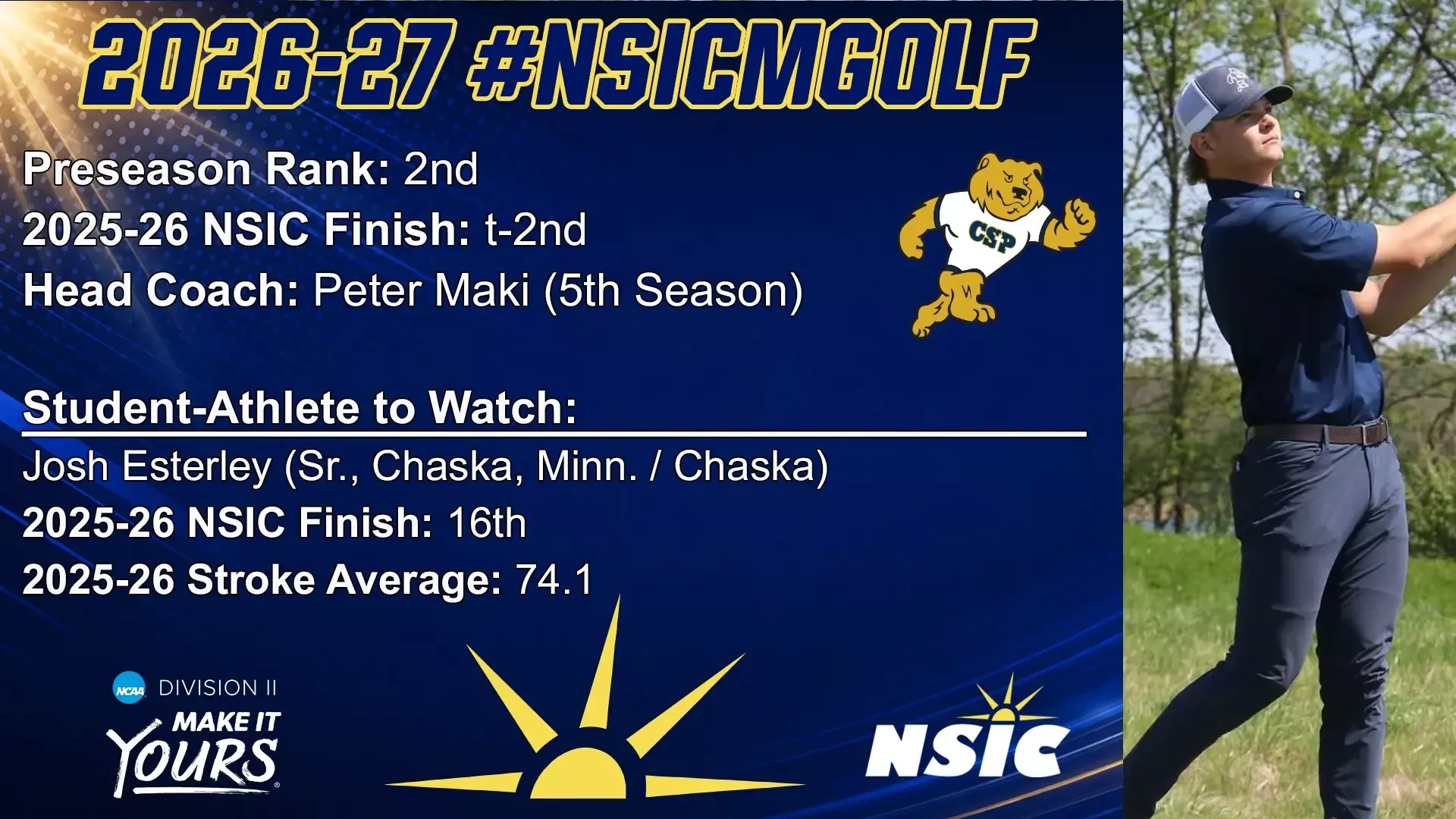 2026-27 men's golf preseason poll graphic