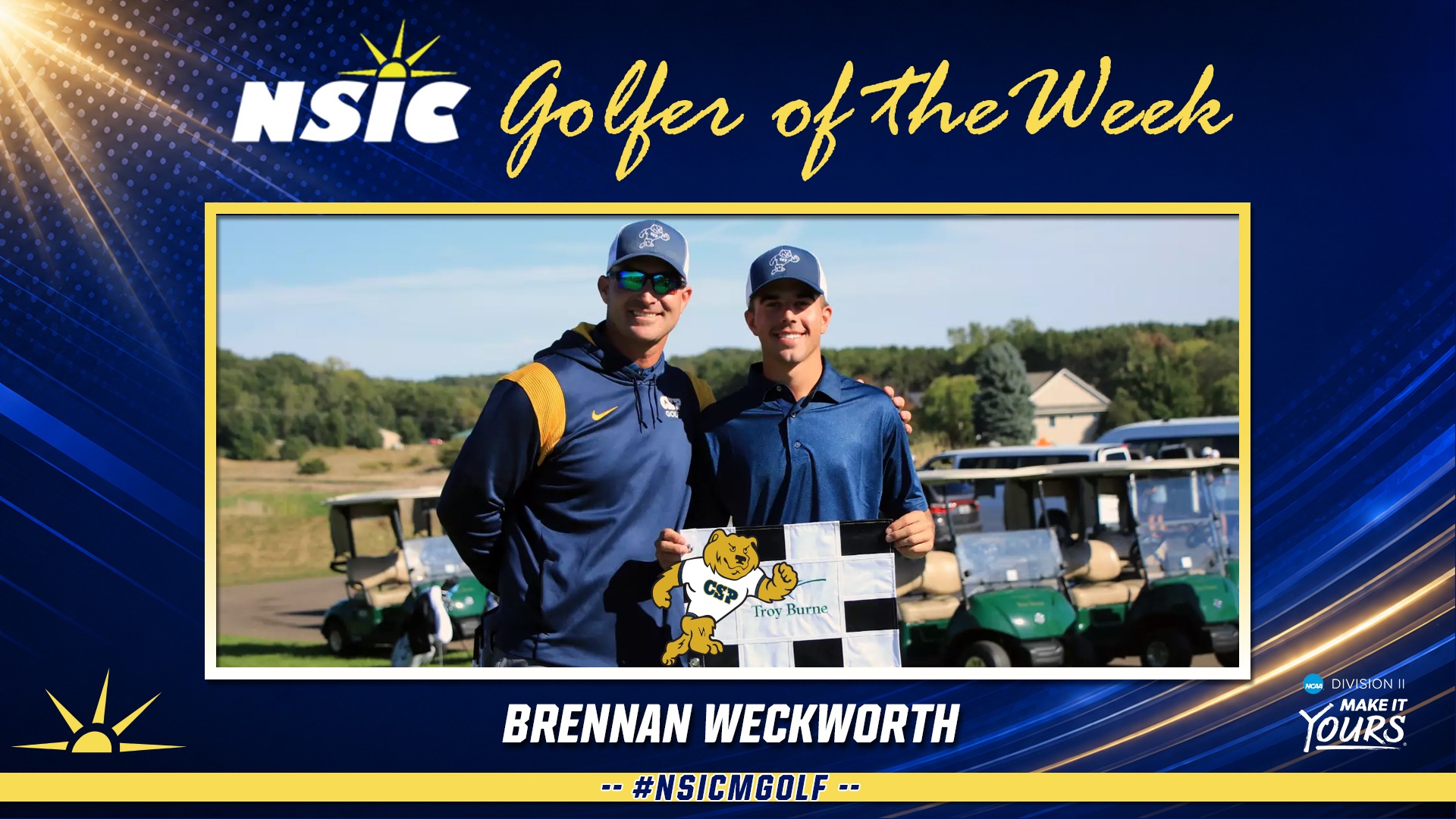 2026 men's golf NSIC POTW Brennan Weckworth week 2