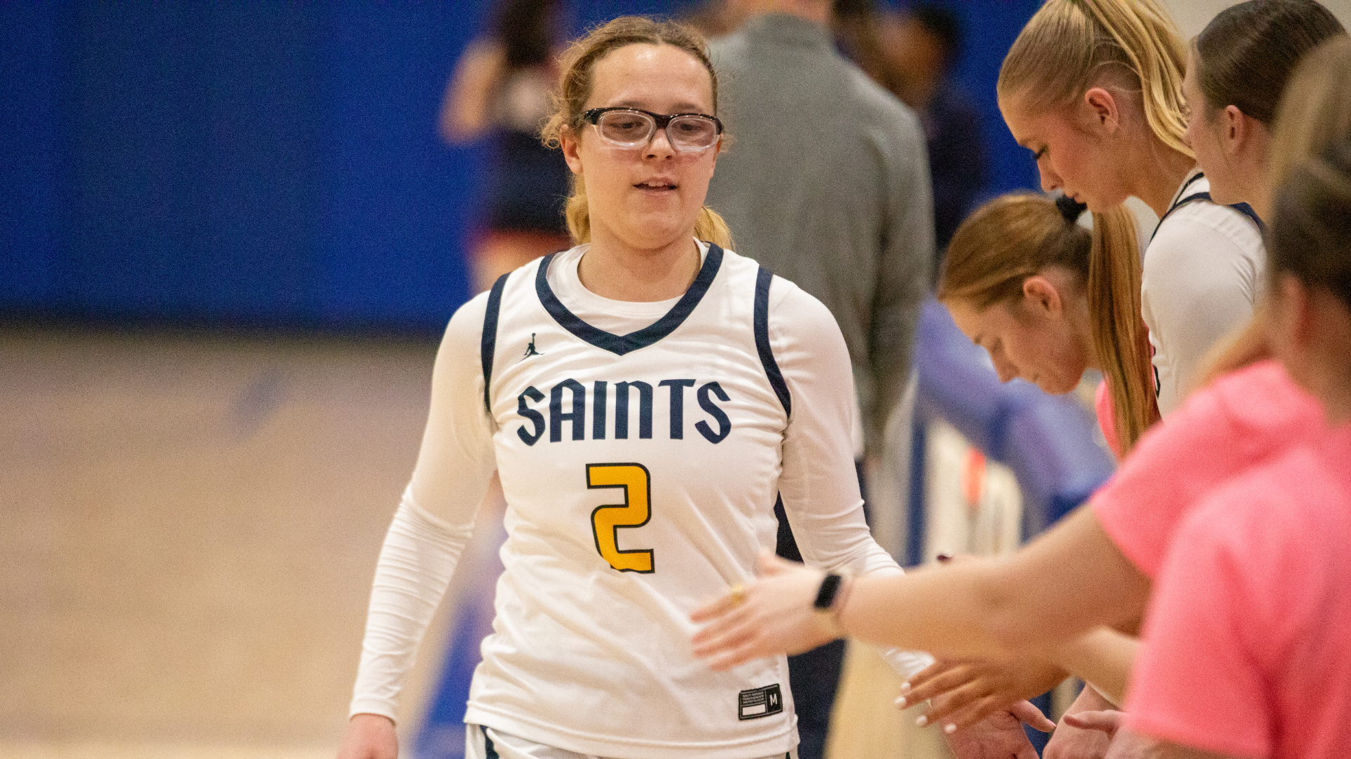 Evie Schmitz handshakes