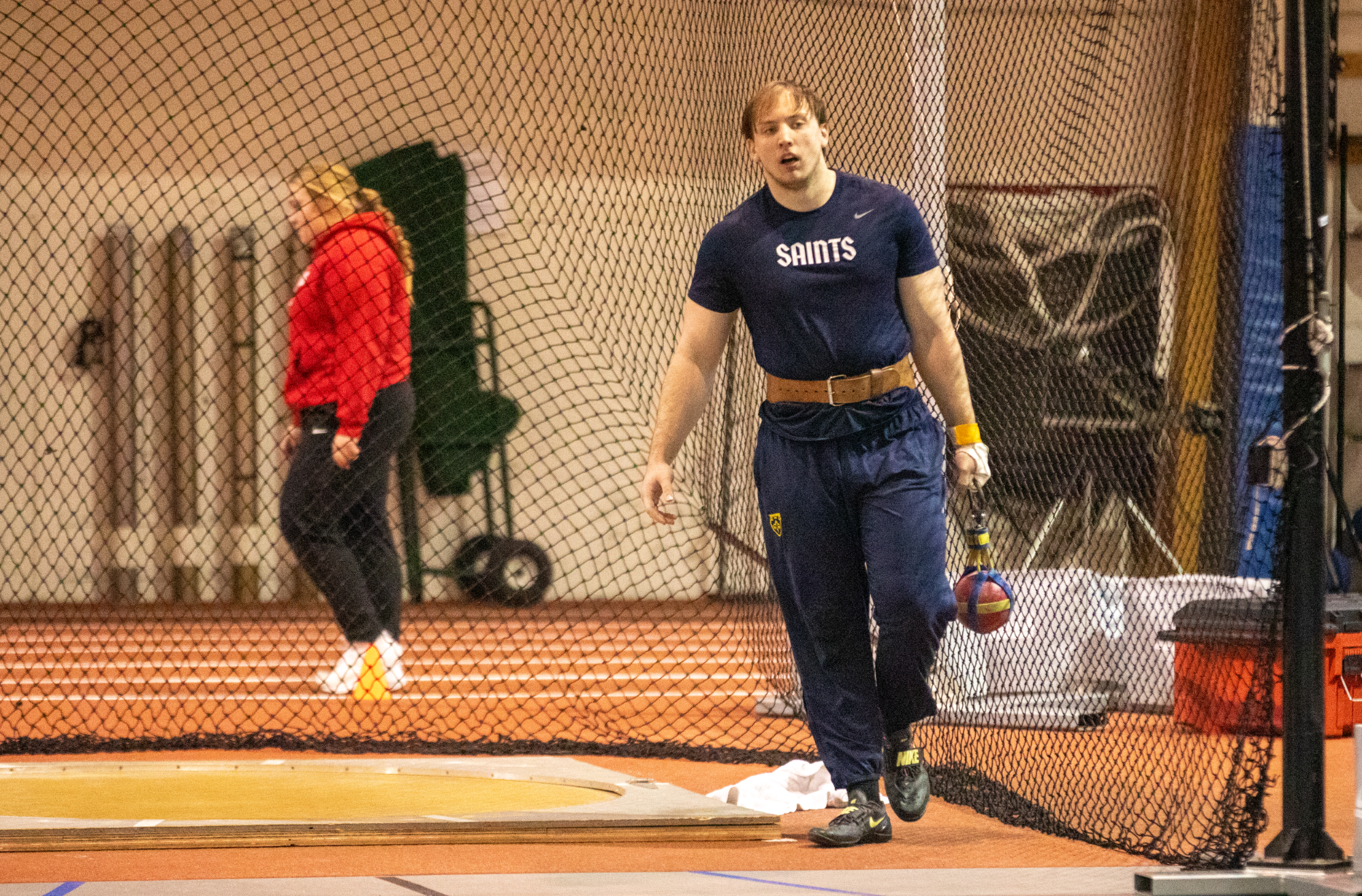 Trent Beseth walking with weight
