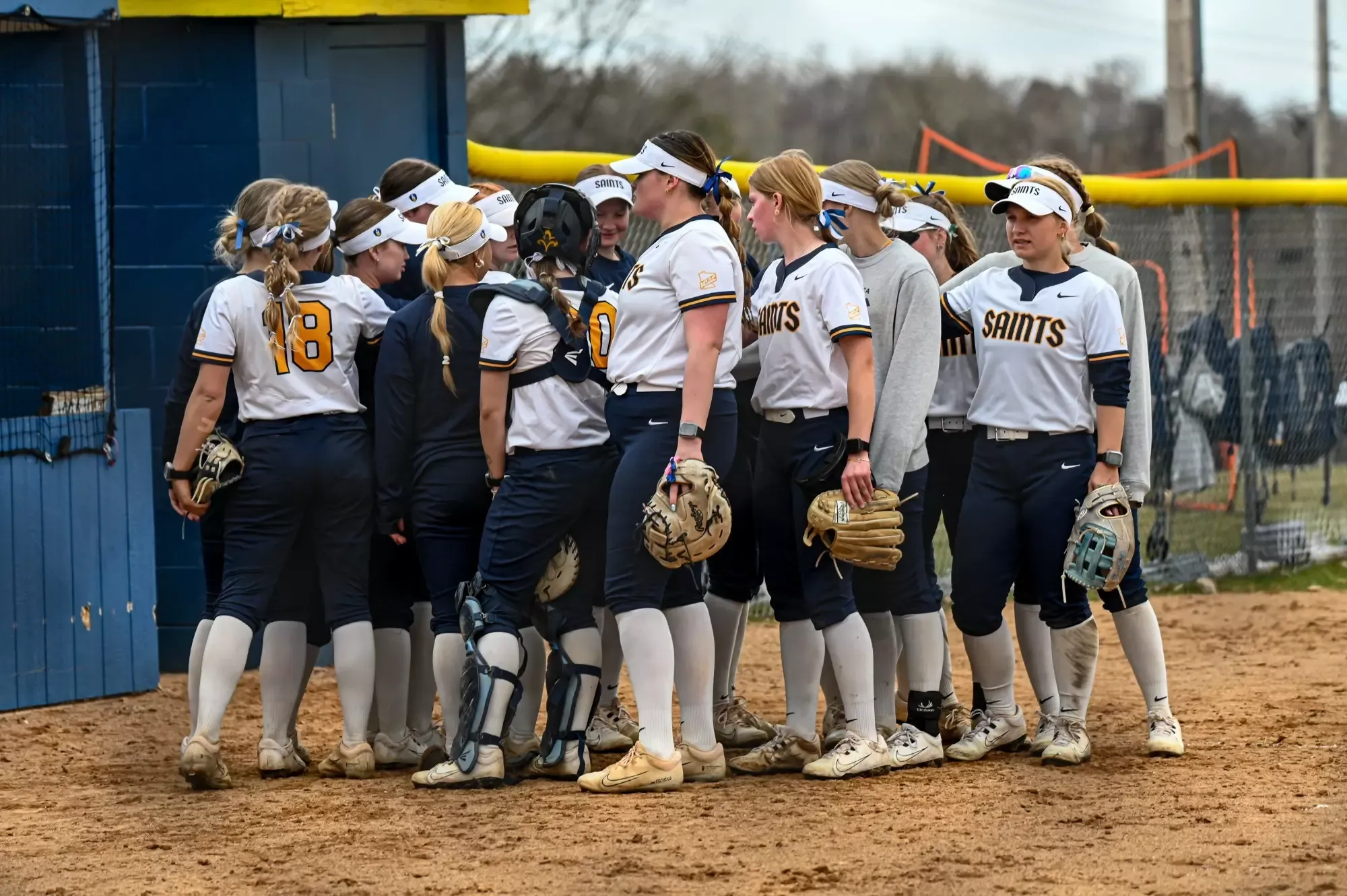 Softball huddle