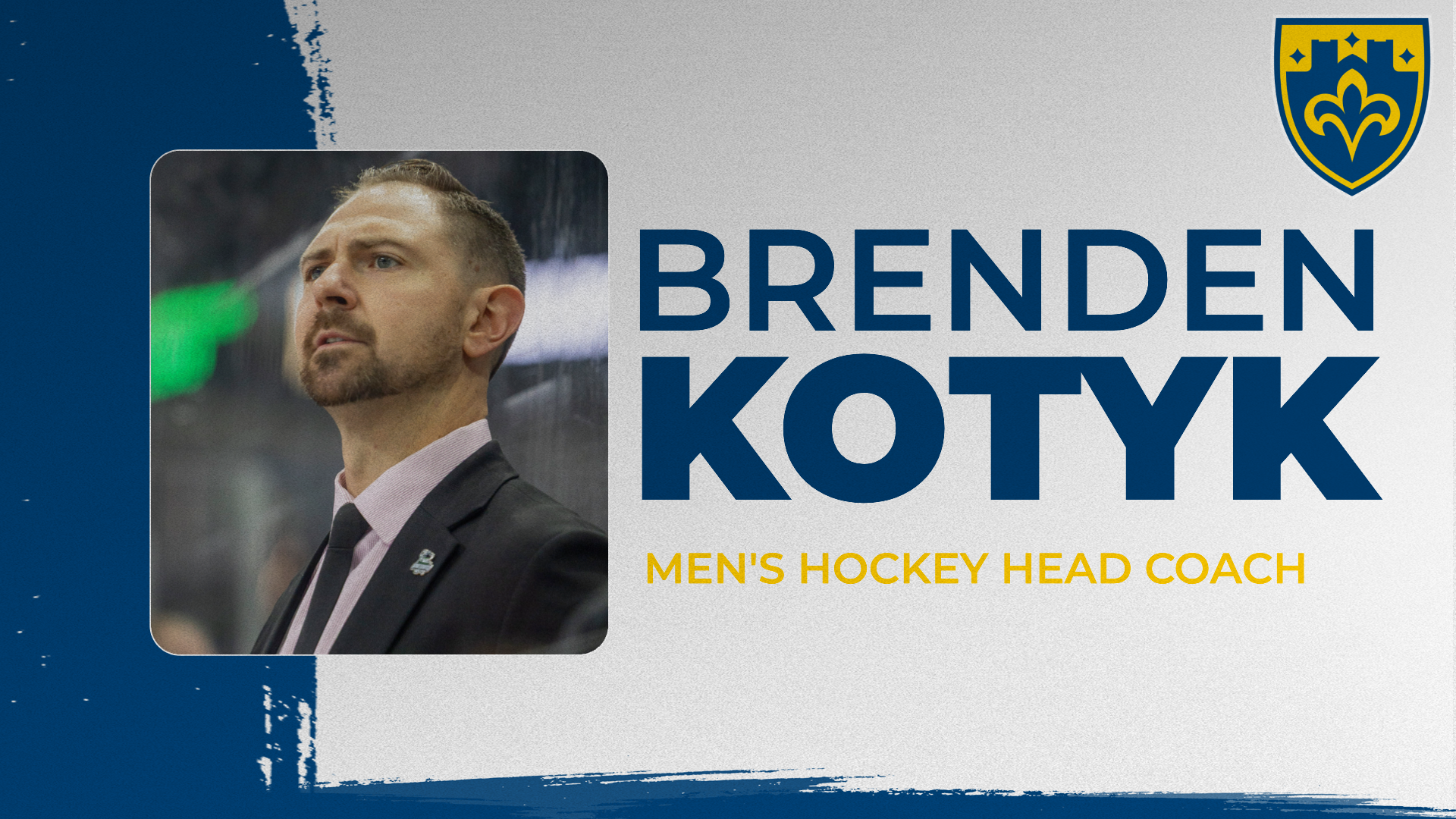 Brenden Kotyk men's hockey head coach graphic