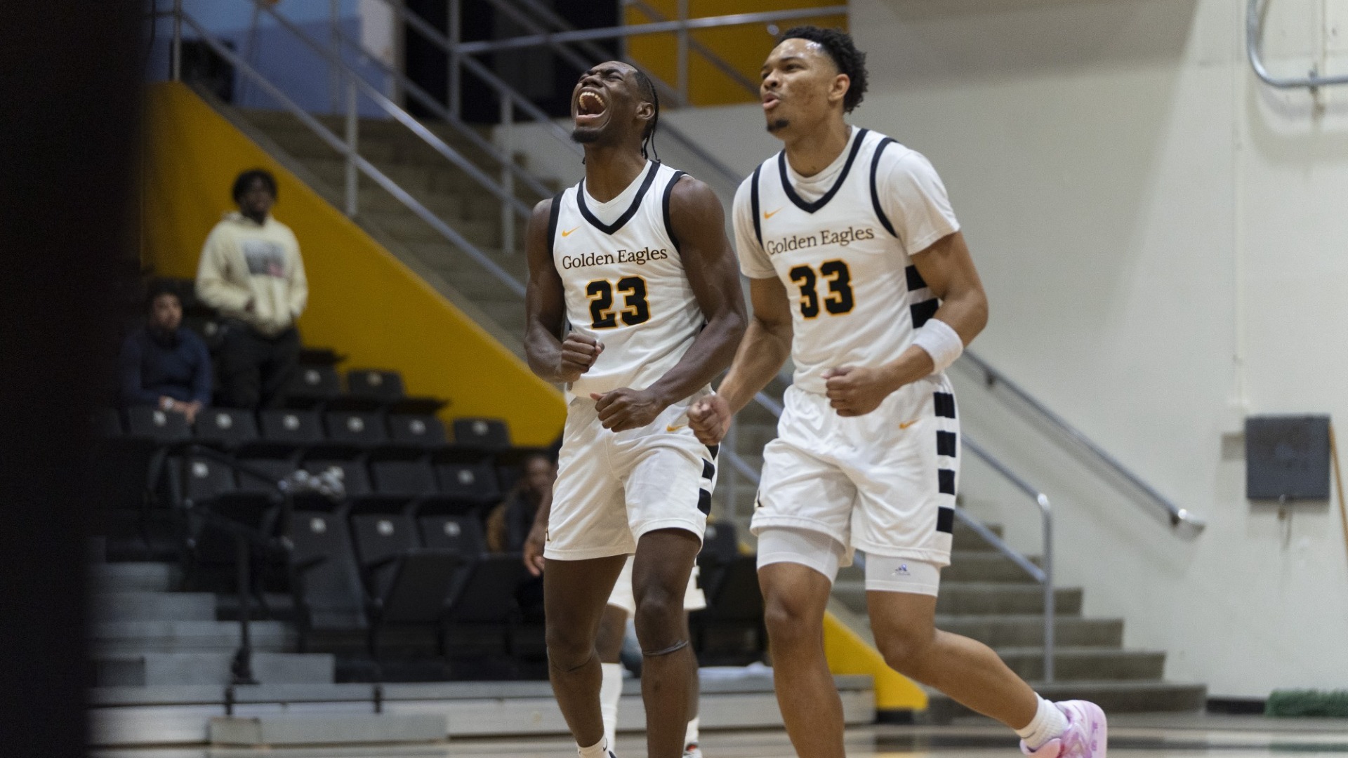 deraje agbaosi and isaiah fields celebrate a big play