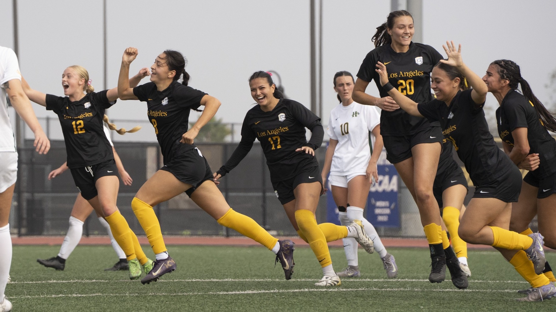 golden eagles celebrate a go-ahead goal