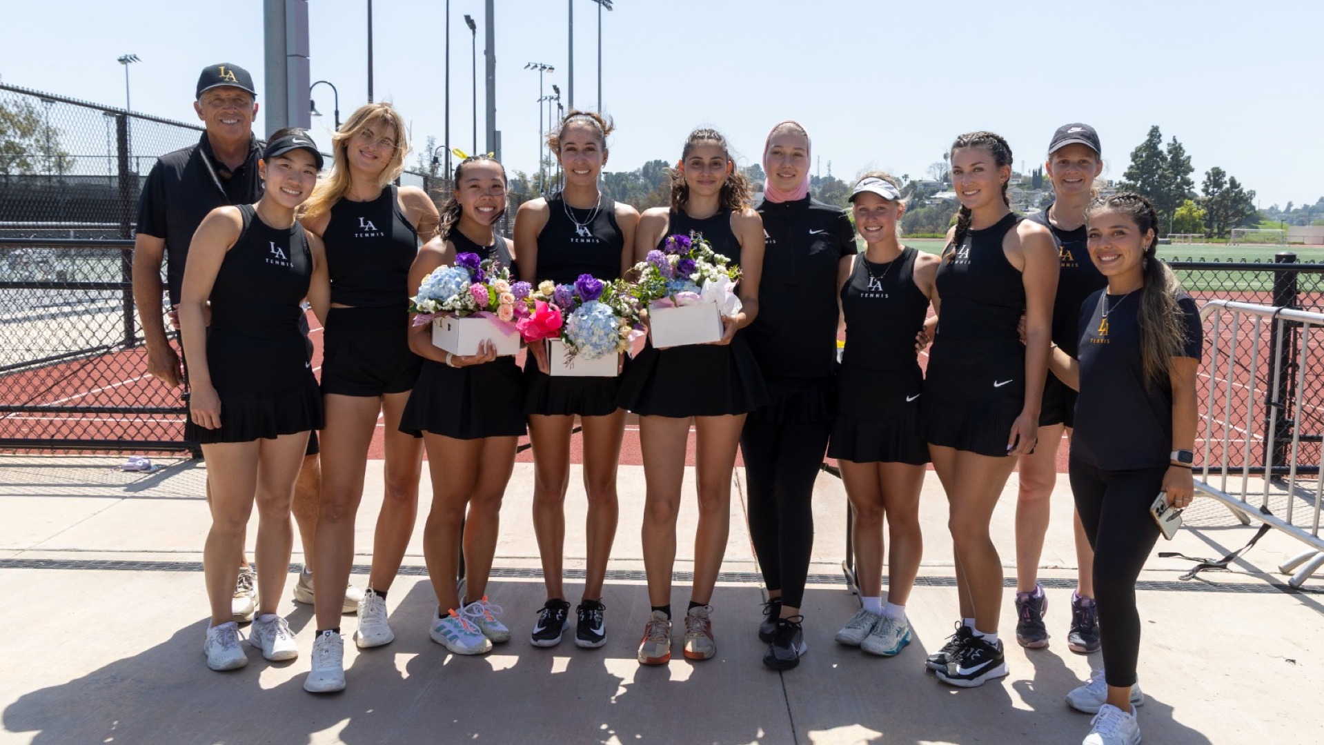 tennis team on senior day