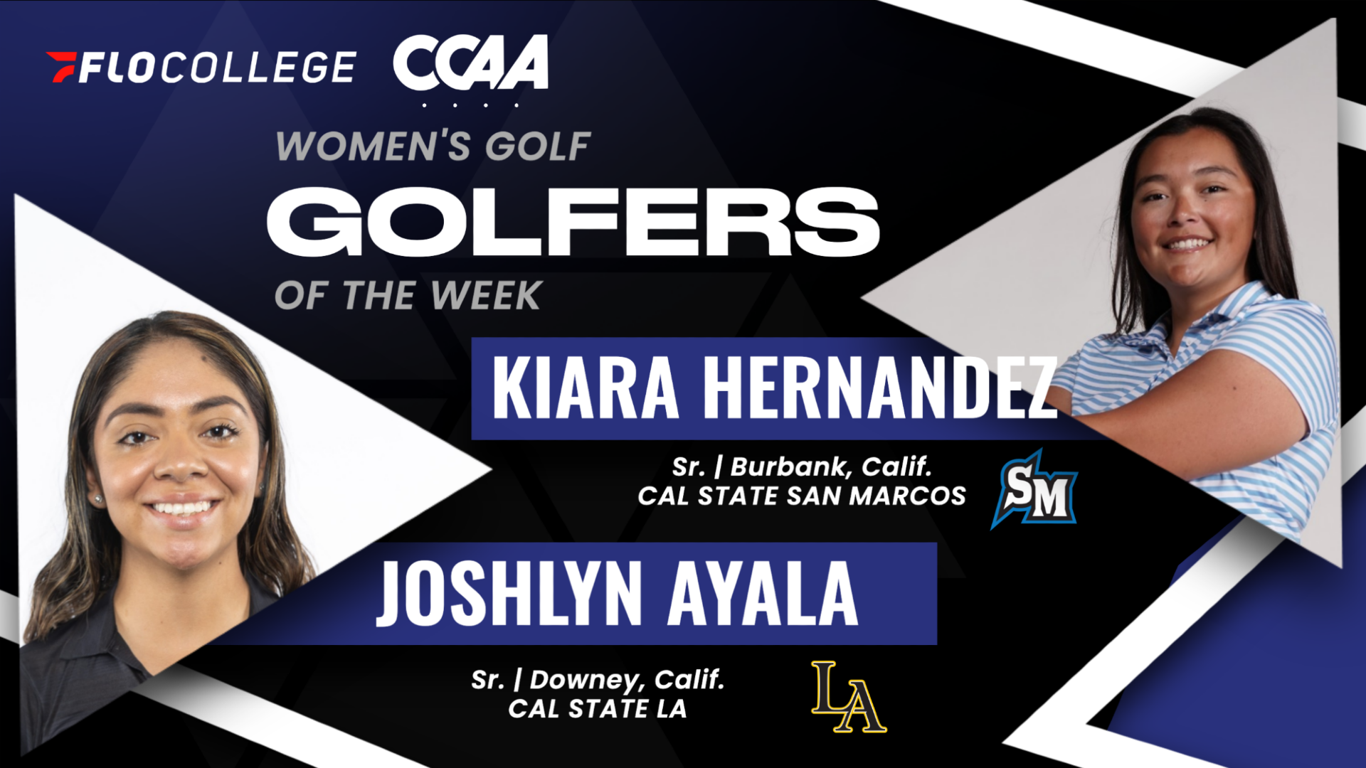 joshlyn ayala ccaa golfer of the week graphic