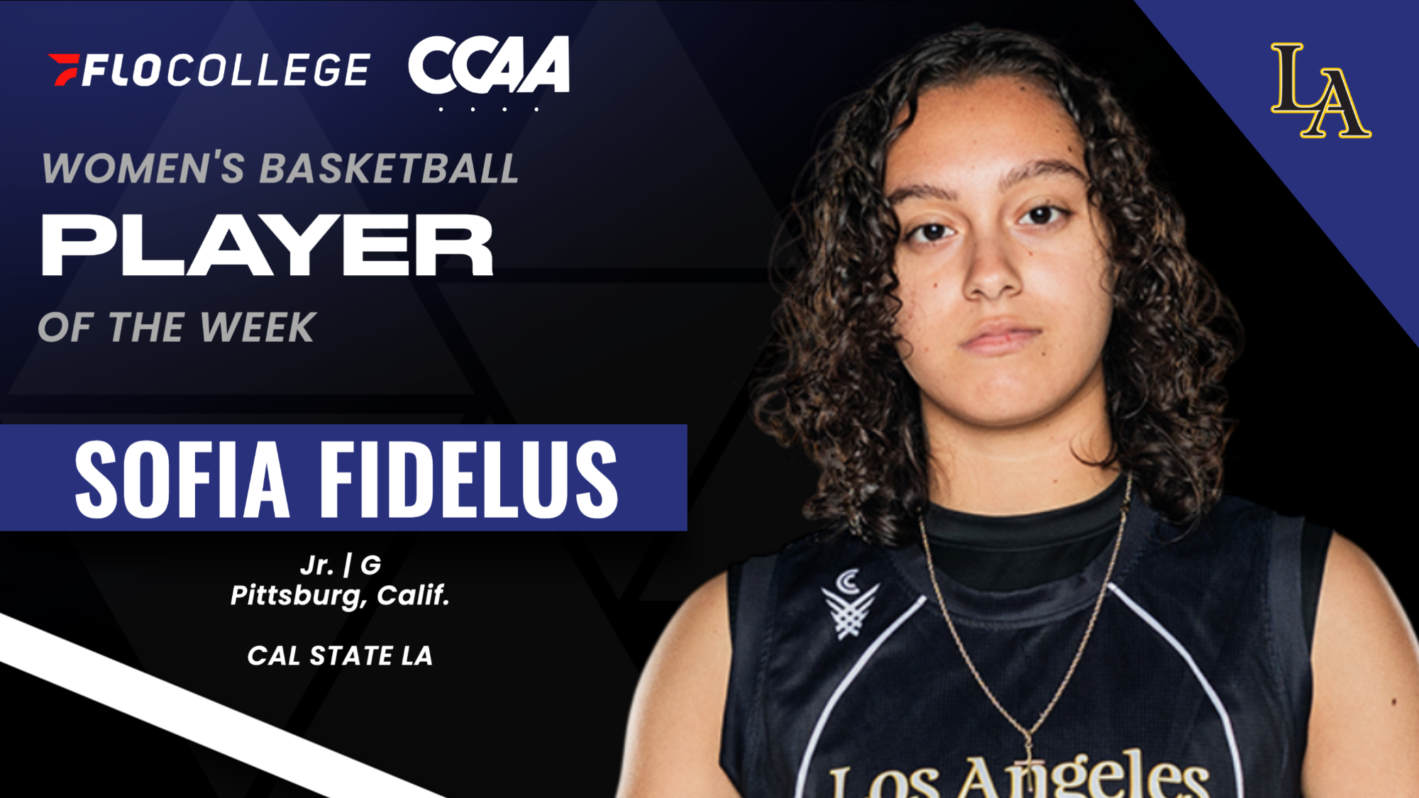 sofia fidelus ccaa player of the week graphic