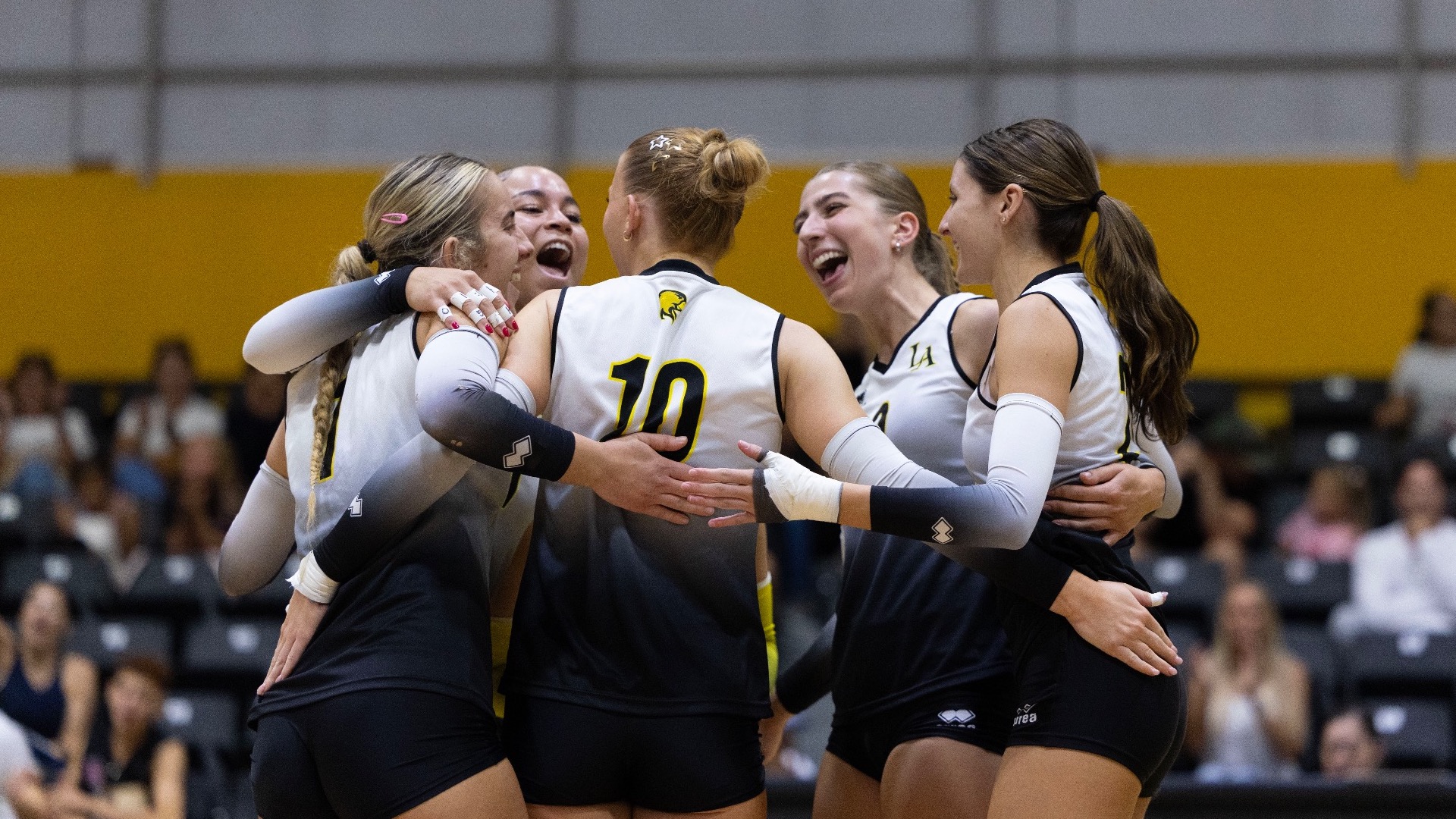 Volleyball cheers after upste