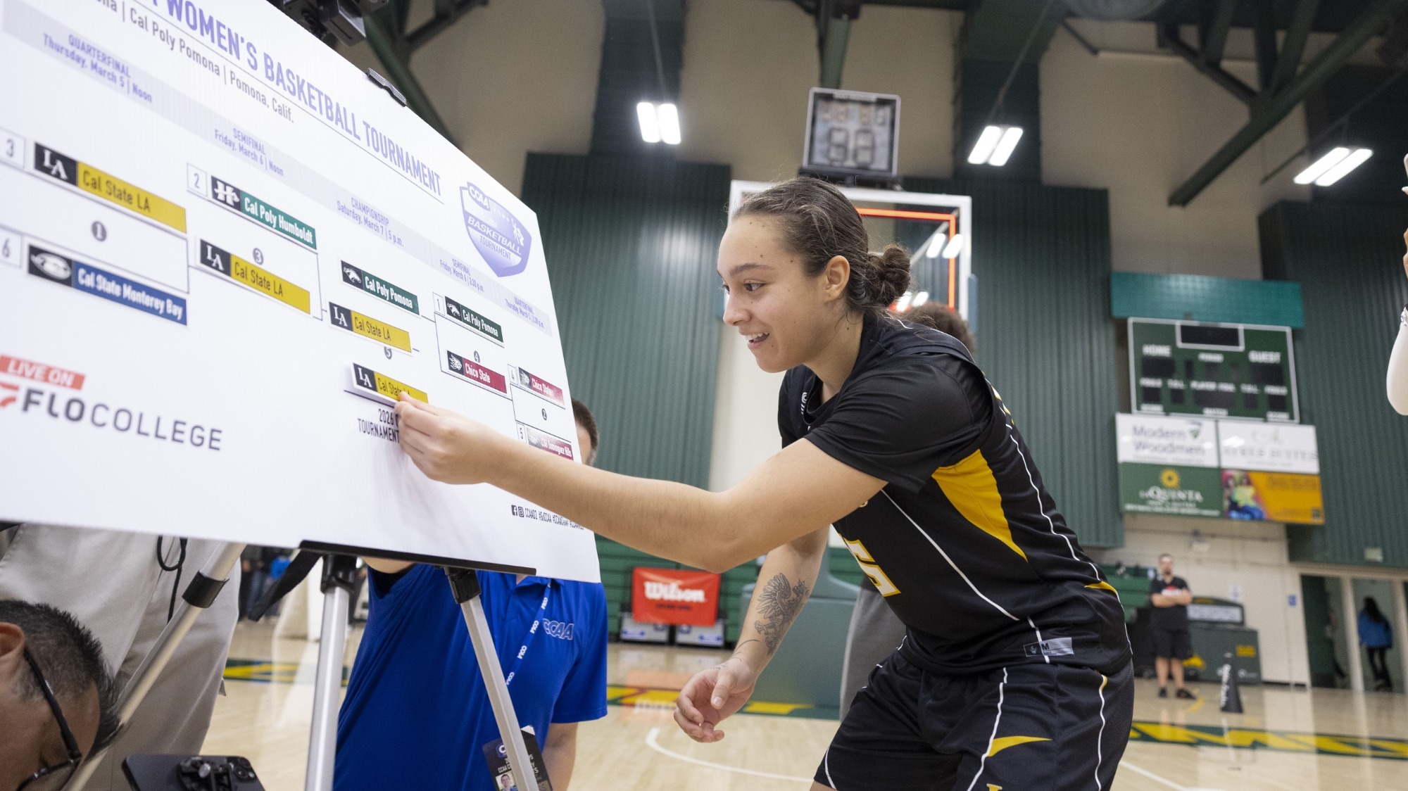 sofia fidelus puts Cal State LA on the board as ccaa tourney champions