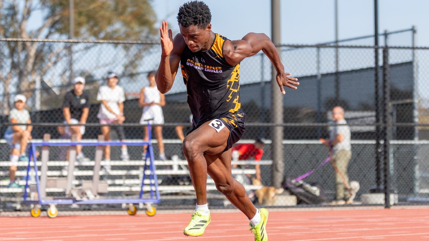 nicholas aninze runs the 400 meters at twilight open