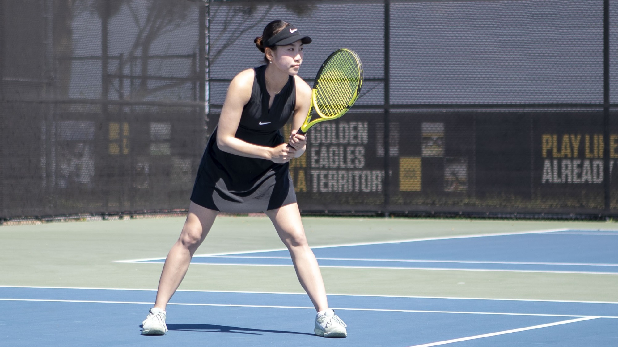 hideka takamura gets ready to return a serve