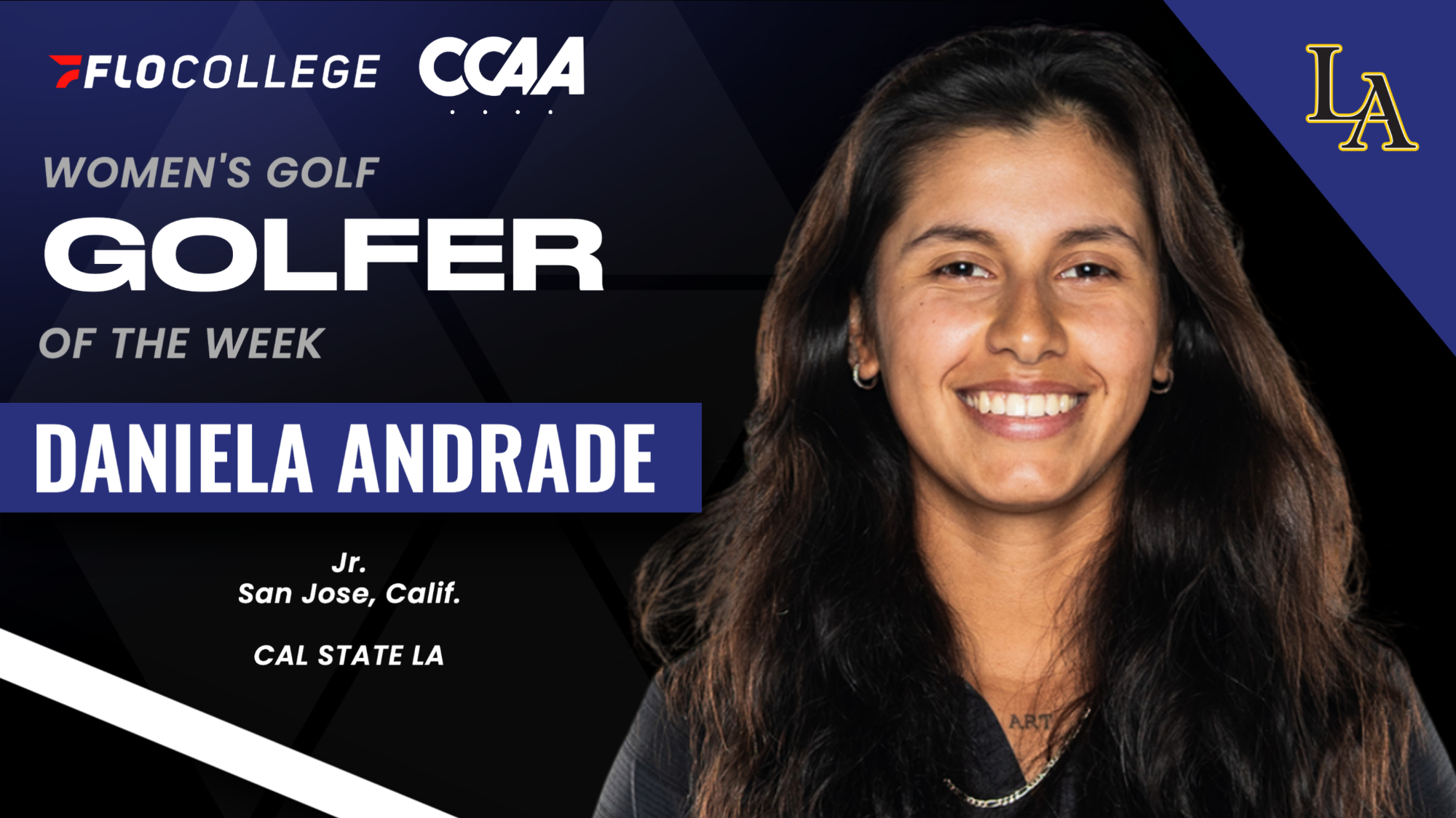 daniela andrade ccaa golfer of the week graphic