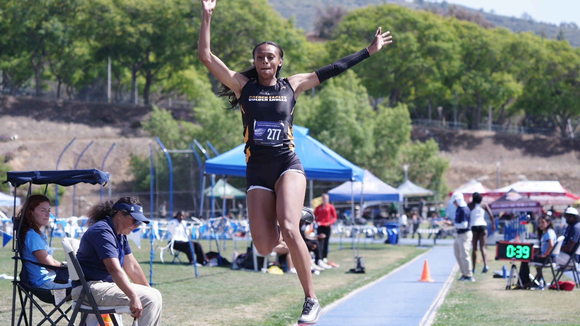 summer stevenson soars in the long jump