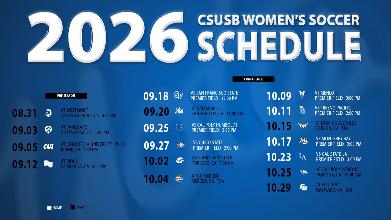 WSOC Schedule 2026