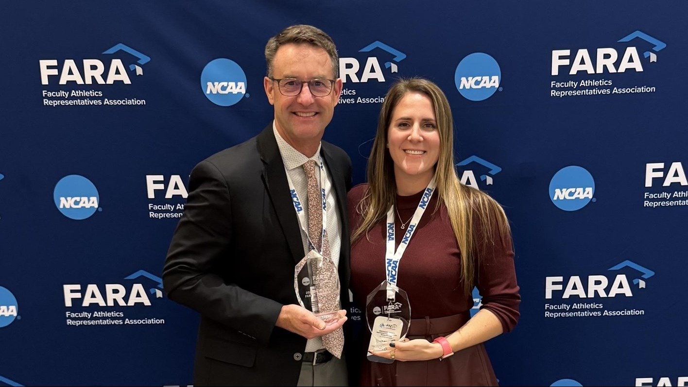 Dr. Ben Cherry Receiving the 2025 NCAA Division II FAR of the Year Award